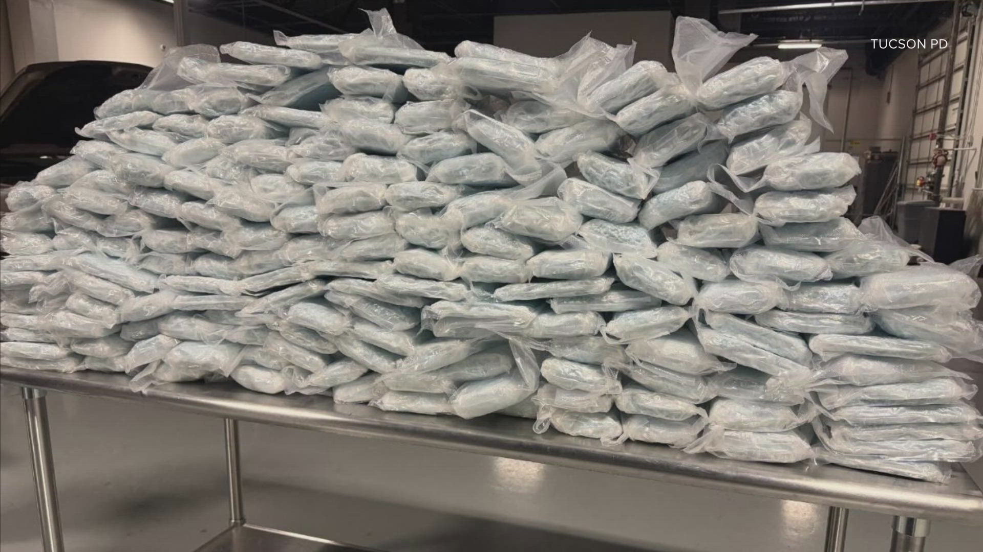 The fentanyl pills were seized by Tucson police during a traffic stop on I-10 in southern Arizona.