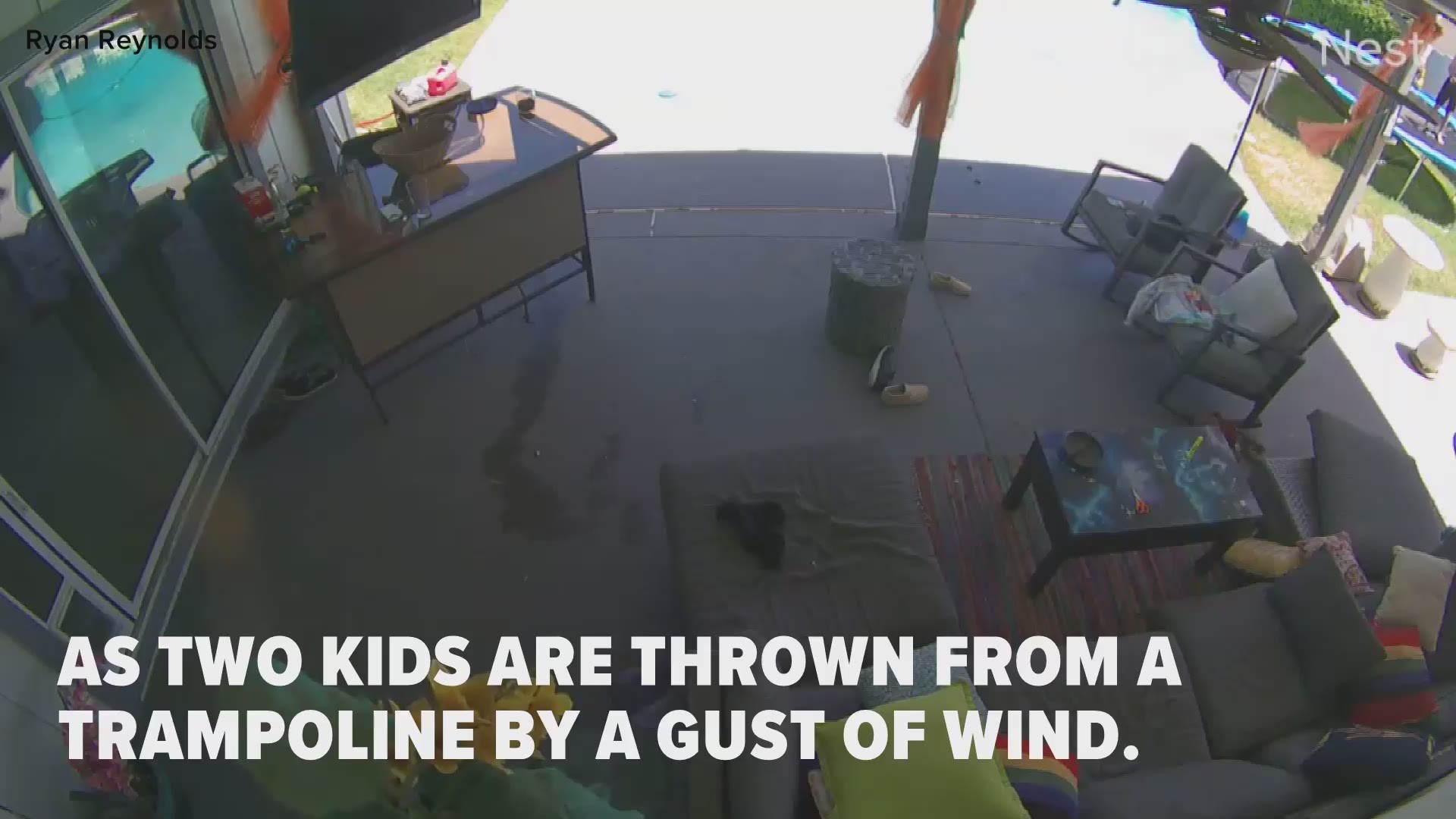 On May 27, 2019, two boys were thrown off a trampoline in Tempe, Arizona. One boy sustained a fractured elbow and a pelvis injury while the other was uninjured. Video: Ryan Reynolds