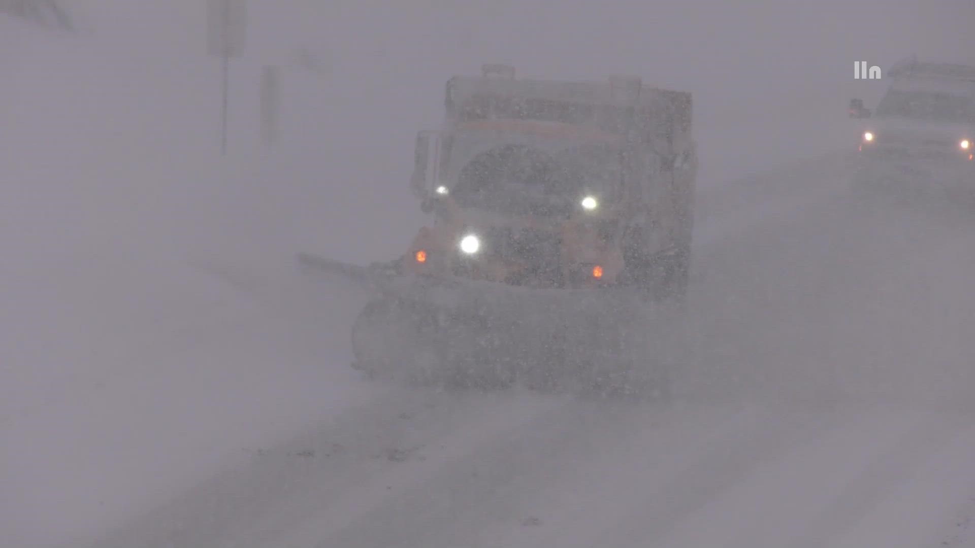 Snow plows clear the city streets in Flagstaff amid a major winter storm Monday. VIDEO COURTESY: LLN AZ
