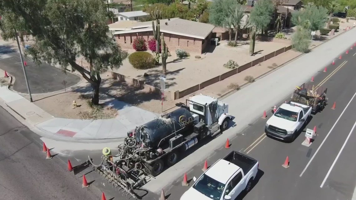 'Cool pavement' hopes to keep the road temps down in Phoenix ...