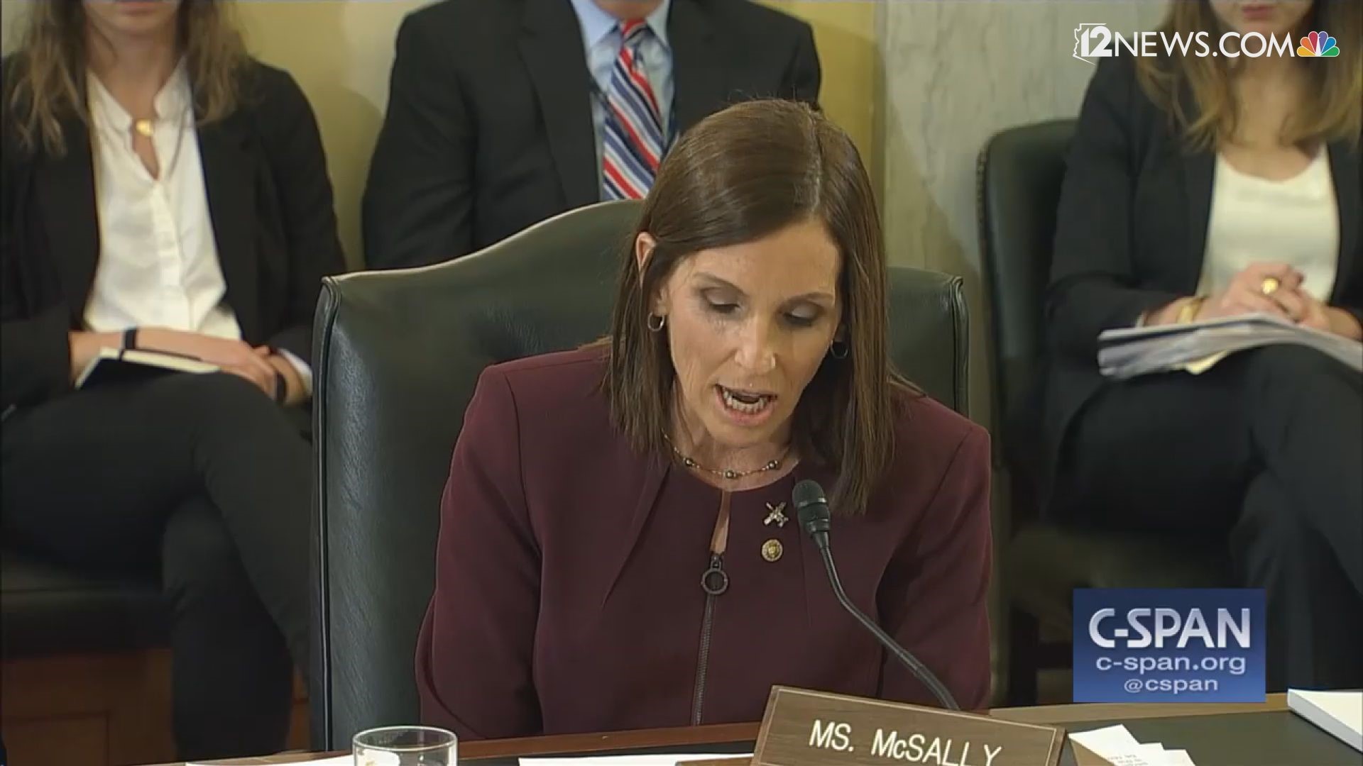 Arizona Senator Martha McSally testified in front of the Senate Armed Services Committee Hearing on Military Sexual Assault about being a victim of rape while she was in the Air Force. She said the assault was committed by a superior officer.