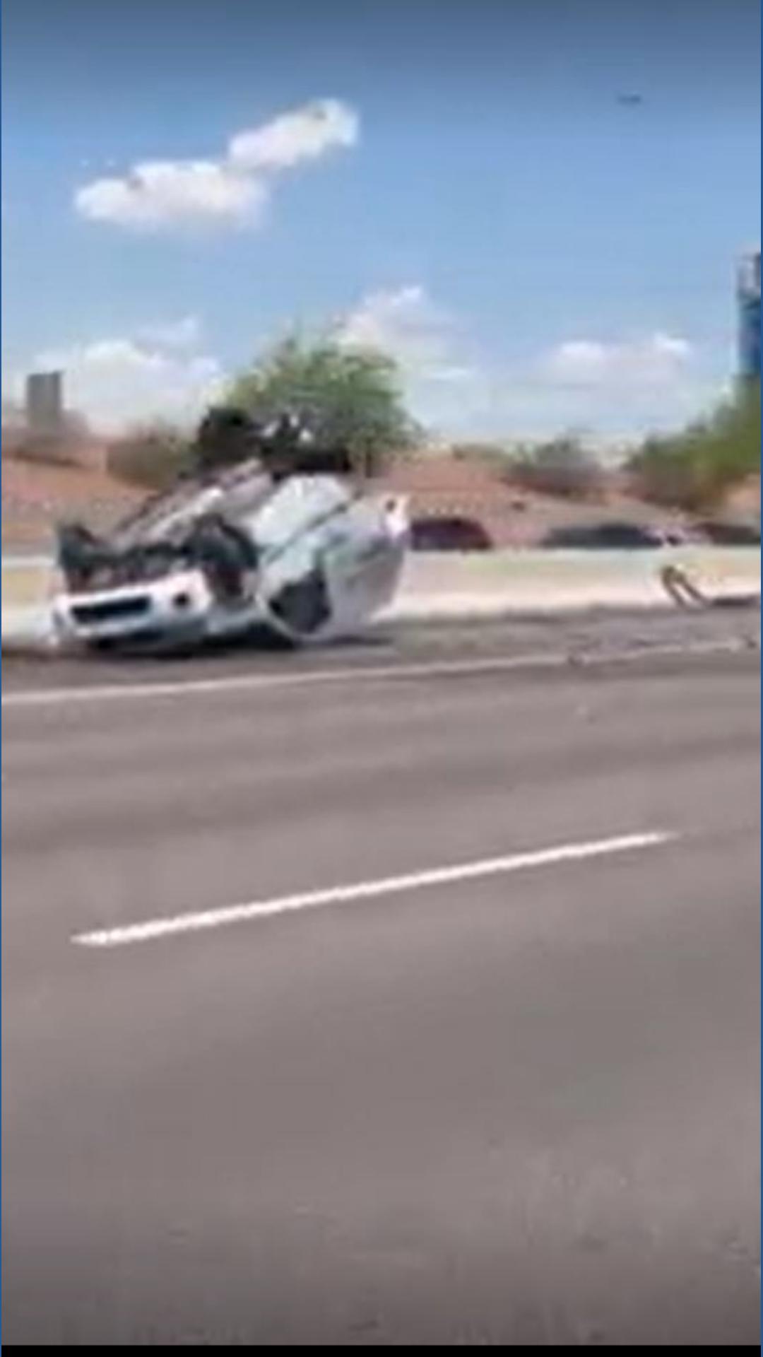 Car flips over after crash on Loop 202 near Tempe | 12news.com
