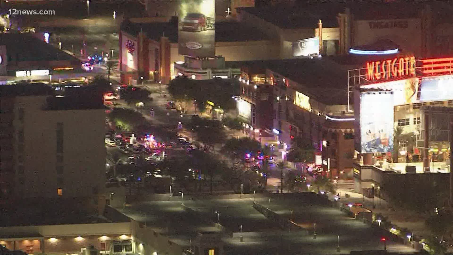 Three people were rushed to the hospital Wednesday evening after gunshots rang out at Glendale's Westgate Entertainment District.