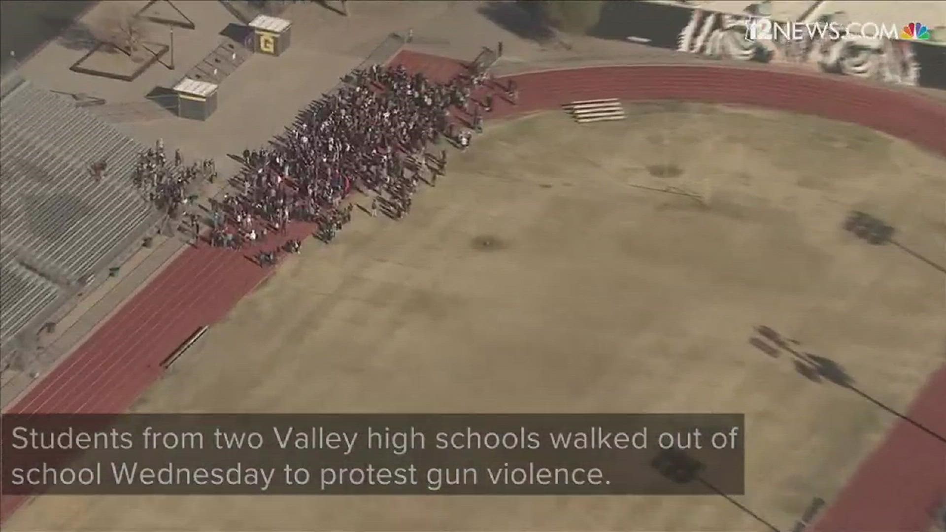 It started with Gilbert High School in the morning, followed by Mesa High School at noon. Then there were reports of a walkout at Highland High School.