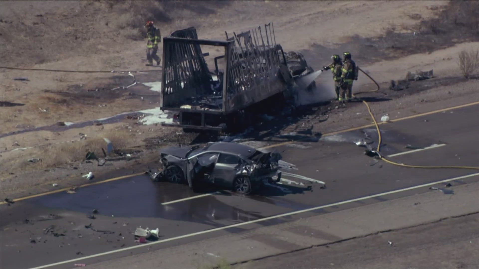 The Arizona Department of Public Safety confirmed that two people were killed in the four-vehicle crash