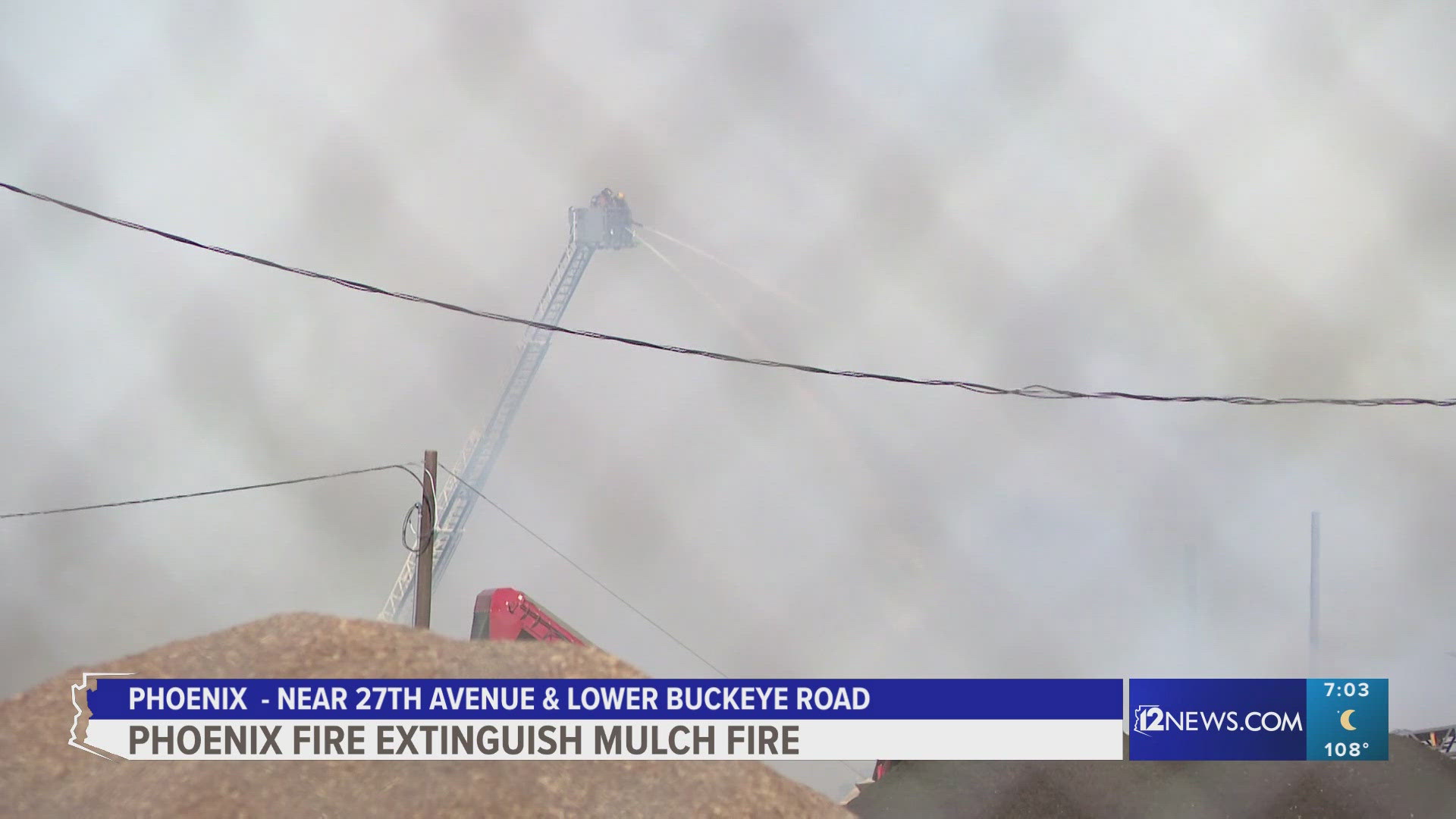 The fire broke out Sunday afternoon near 27th Avenue and Lower Buckeye Road.