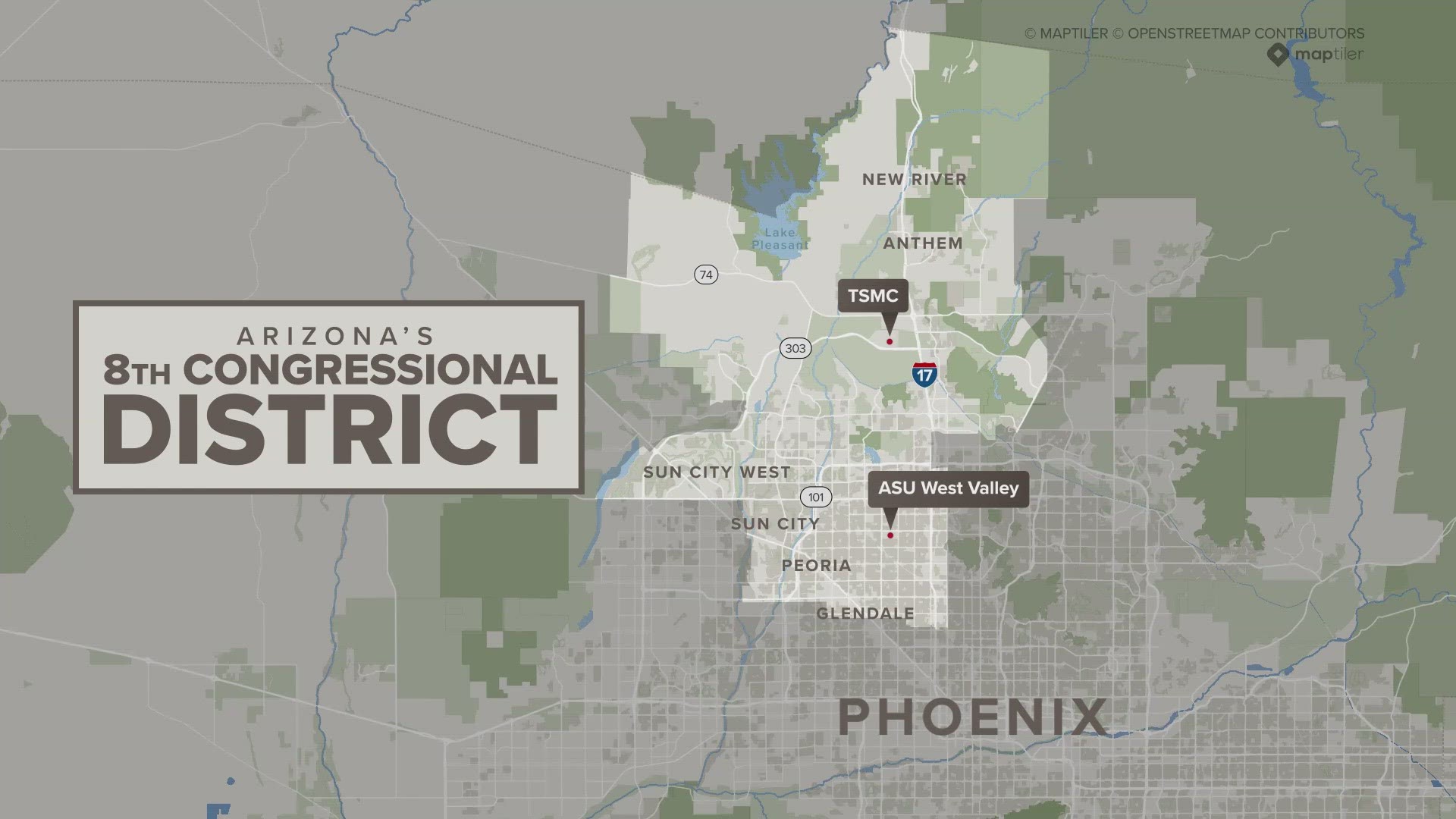 The 8th congressional district stretches from cities such as Phoenix, Peoria, Glendale, and Sun City. The district is seeing major growth in the manufacturing sector