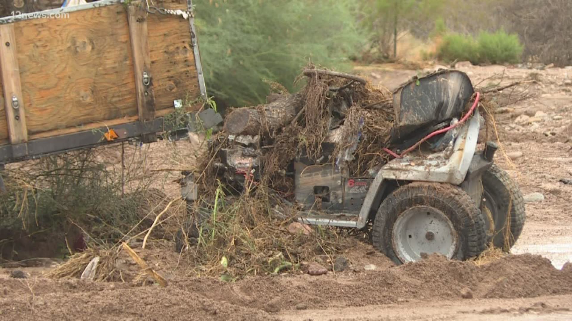 Families are dealing with the aftermath of storms rolling through the Valley on Monday. Leaving behind flooded houses and destroyed property in Apache Junction.