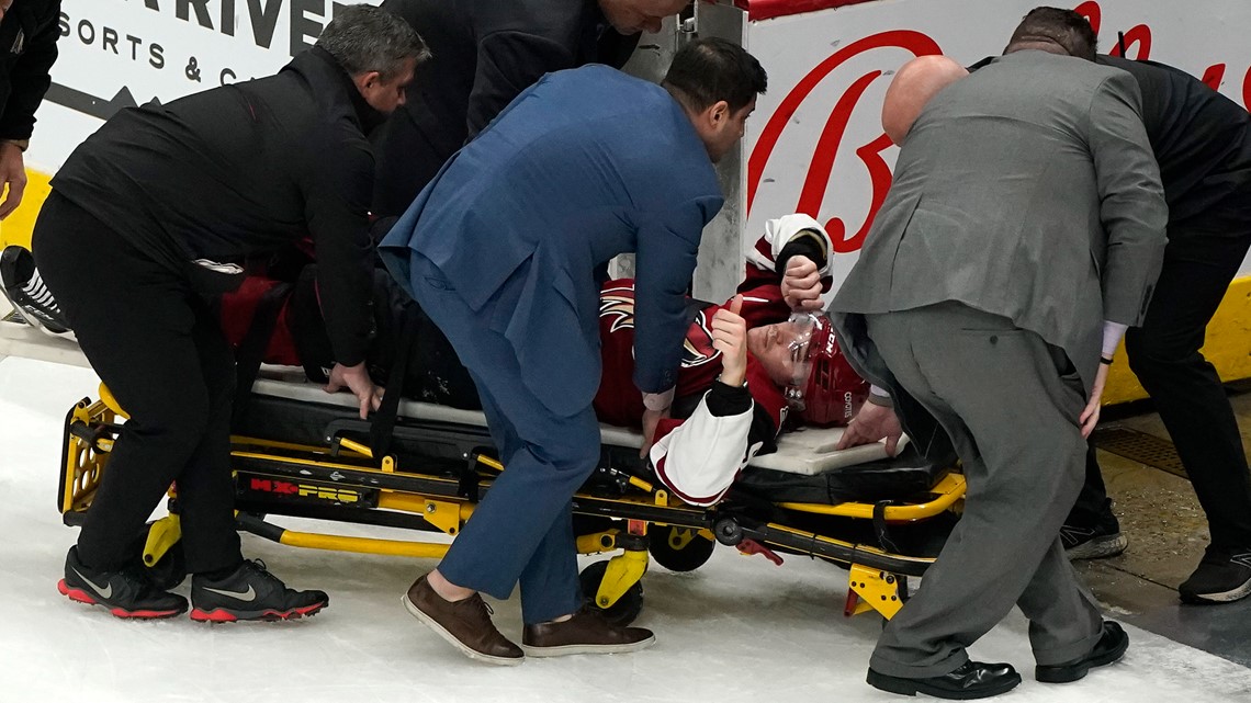 One year ago yesterday, Clayton Keller broke his right femur when he  crashed into the end boards : r/hockey