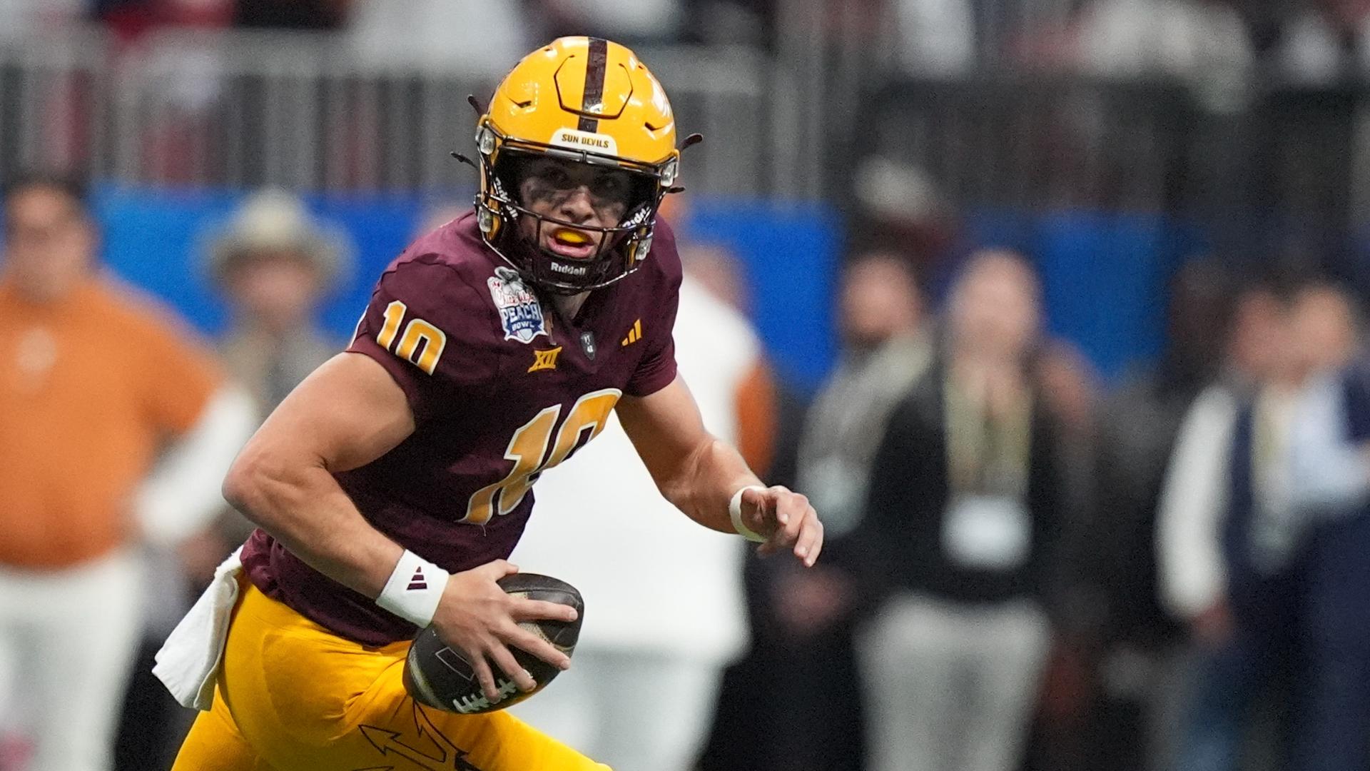 Quarterback Sam Leavitt is back for his second season at Arizona State. The difference is stark between where he was and how he was viewed last year at this time.