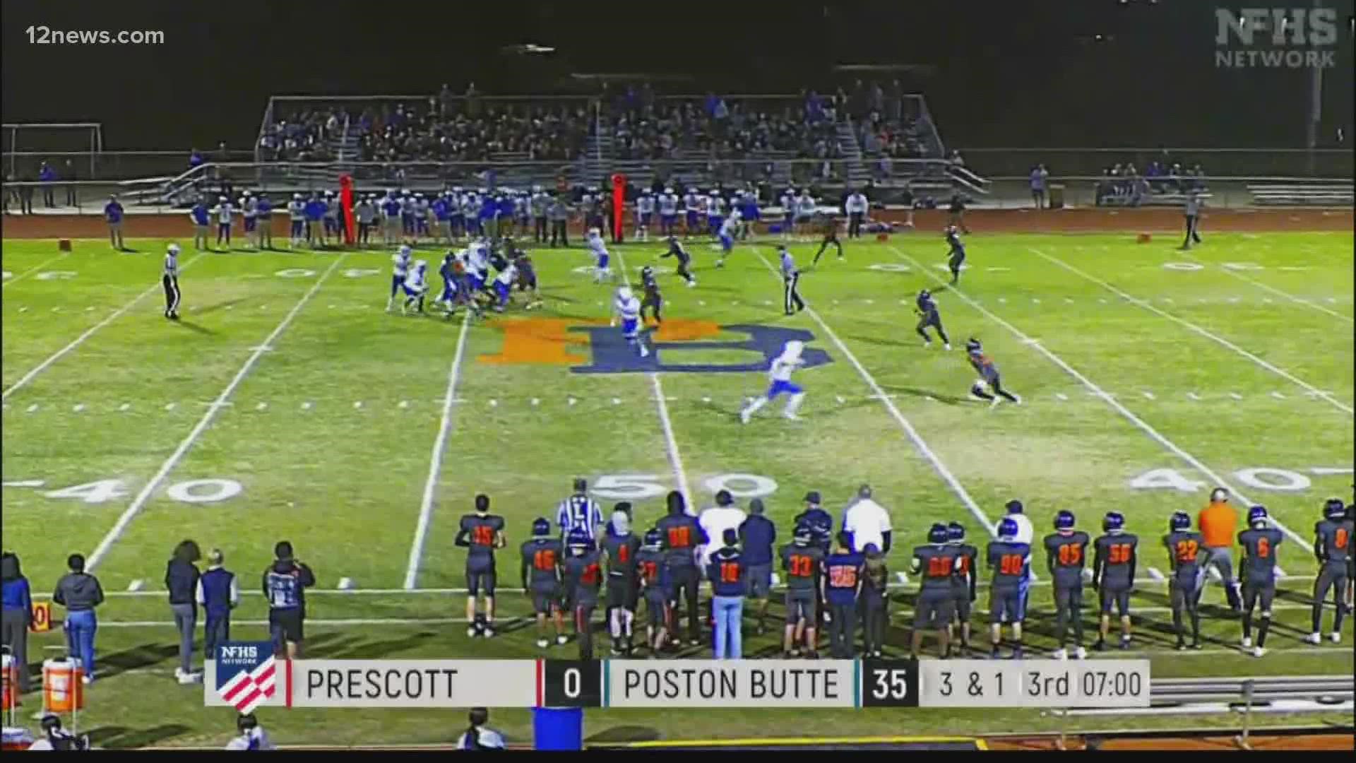 Poston Butte defeats Prescott 49-7