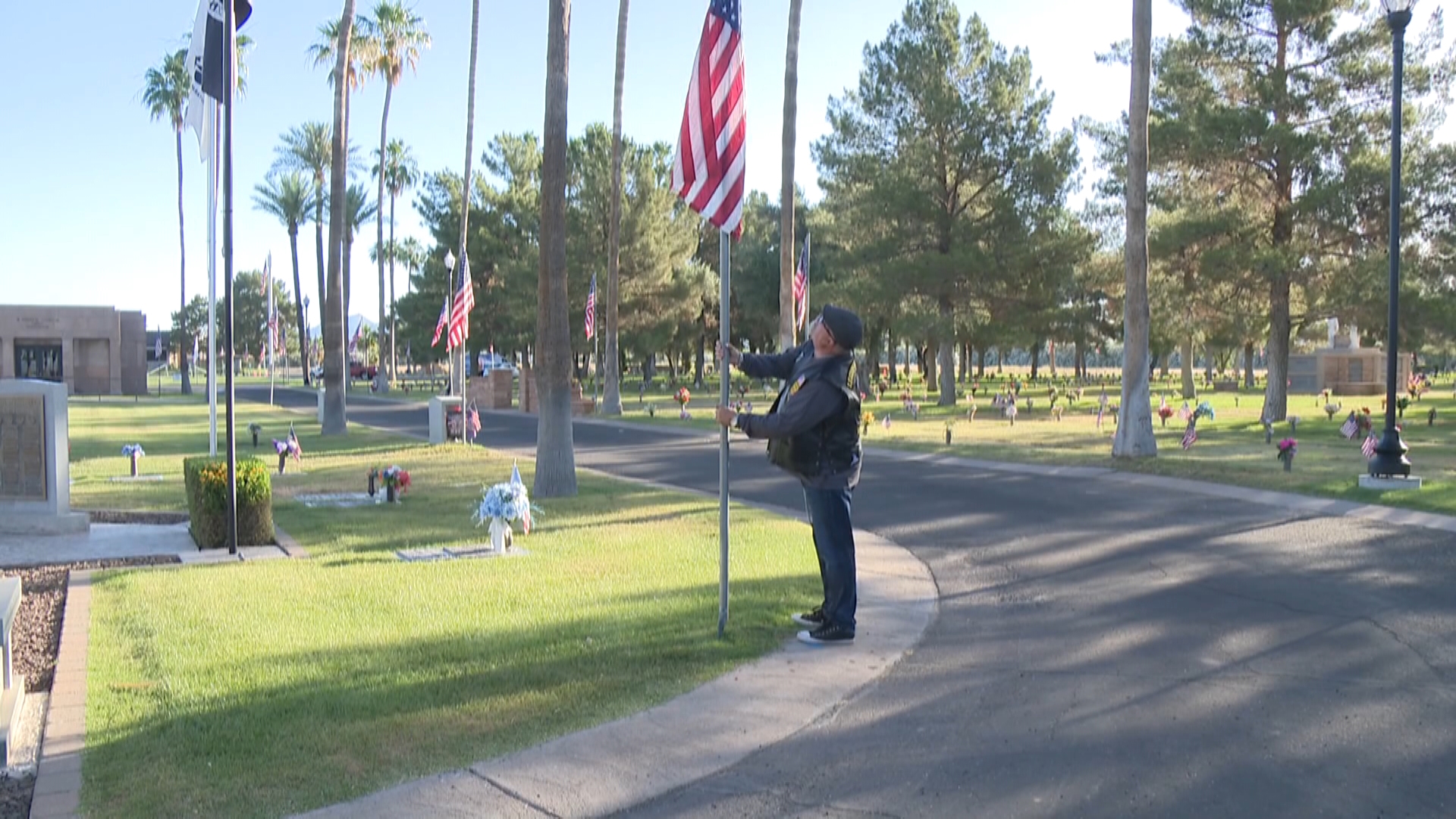 A group of veterans and Scouts came together at Mountain View Cemetery in Mesa to plan flags on the graves of veterans in honor of Memorial Day.