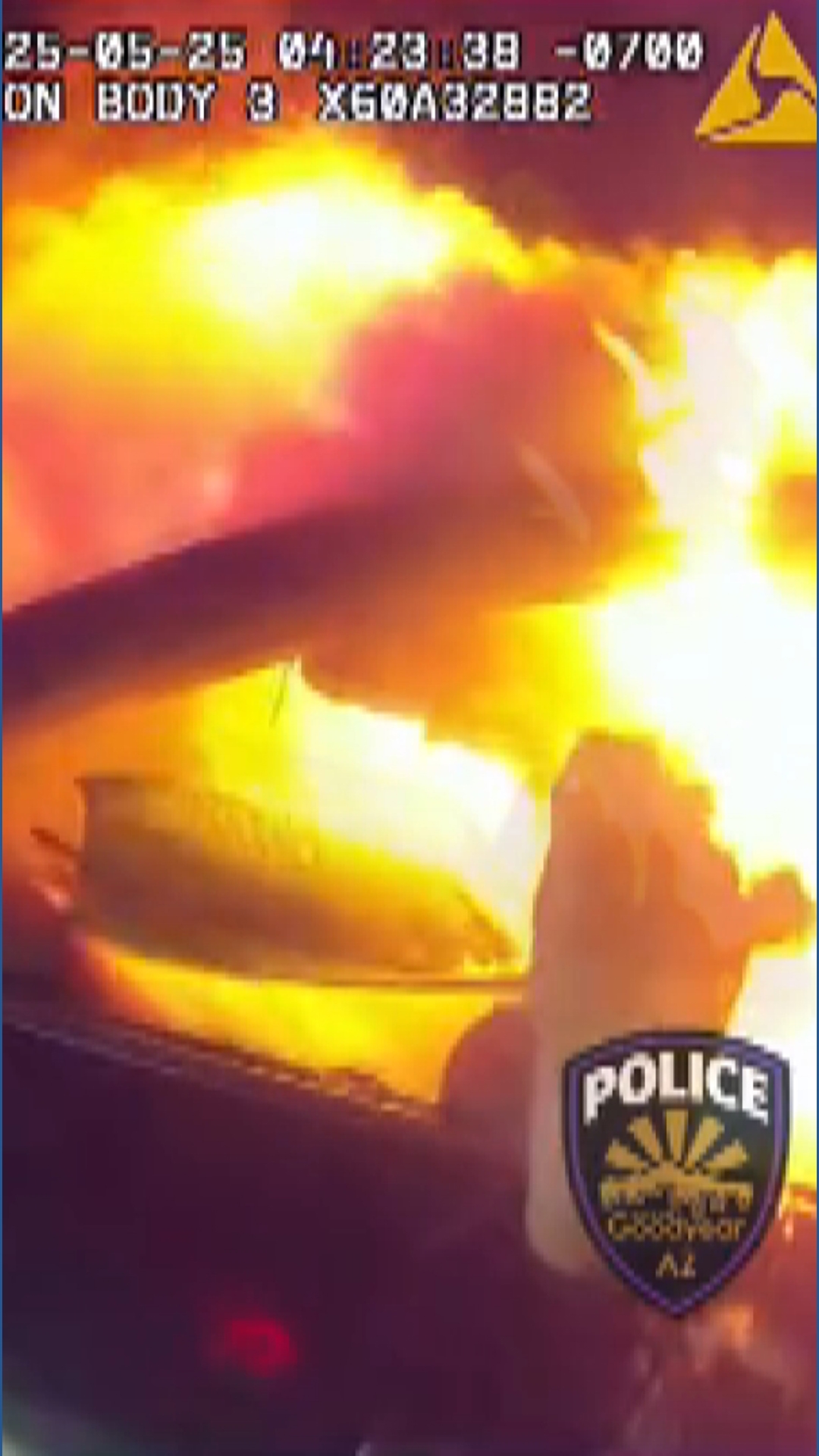 Goodyear Auto Rescue Goodyear police officer saves woman from burning car on freeway ...