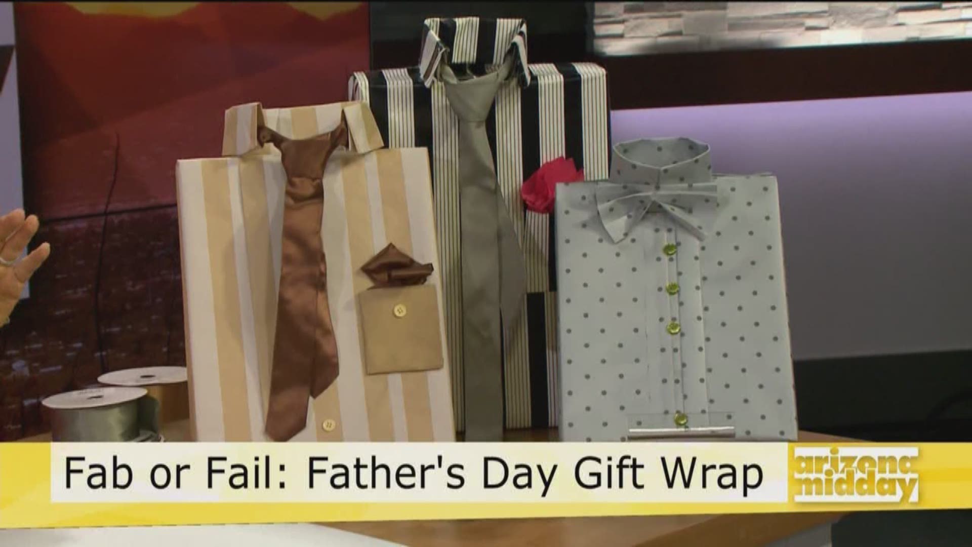 Jan is demonstrating how to make these adorable suit and tie gift boxes made of wrapping paper