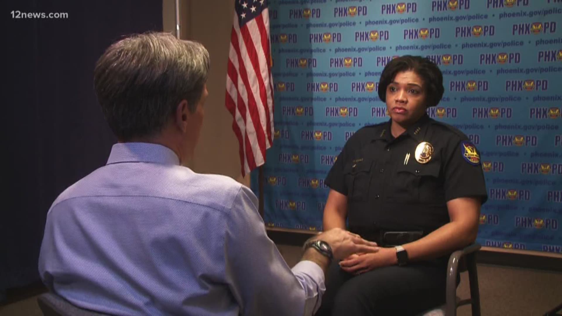 In an exclusive interview with 12 News, Phoenix Police Chief Jeri Williams said Friday the sharp rise in police shootings this year was the result of defiant suspects confronting her officers.