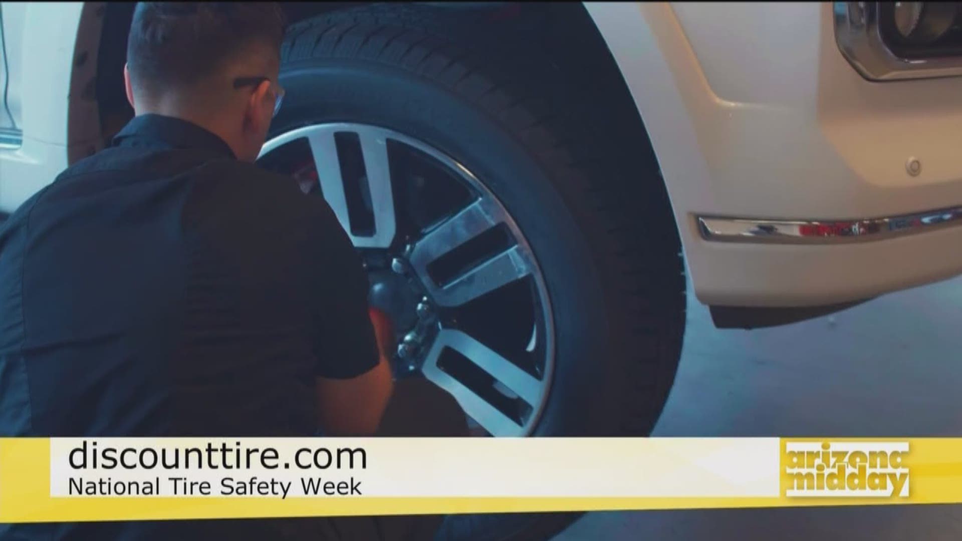 Before hitting the road for a summer road trip Kyle Green from Discount Tires shows us a quick trick to checking your tires and the discounts you can get this week