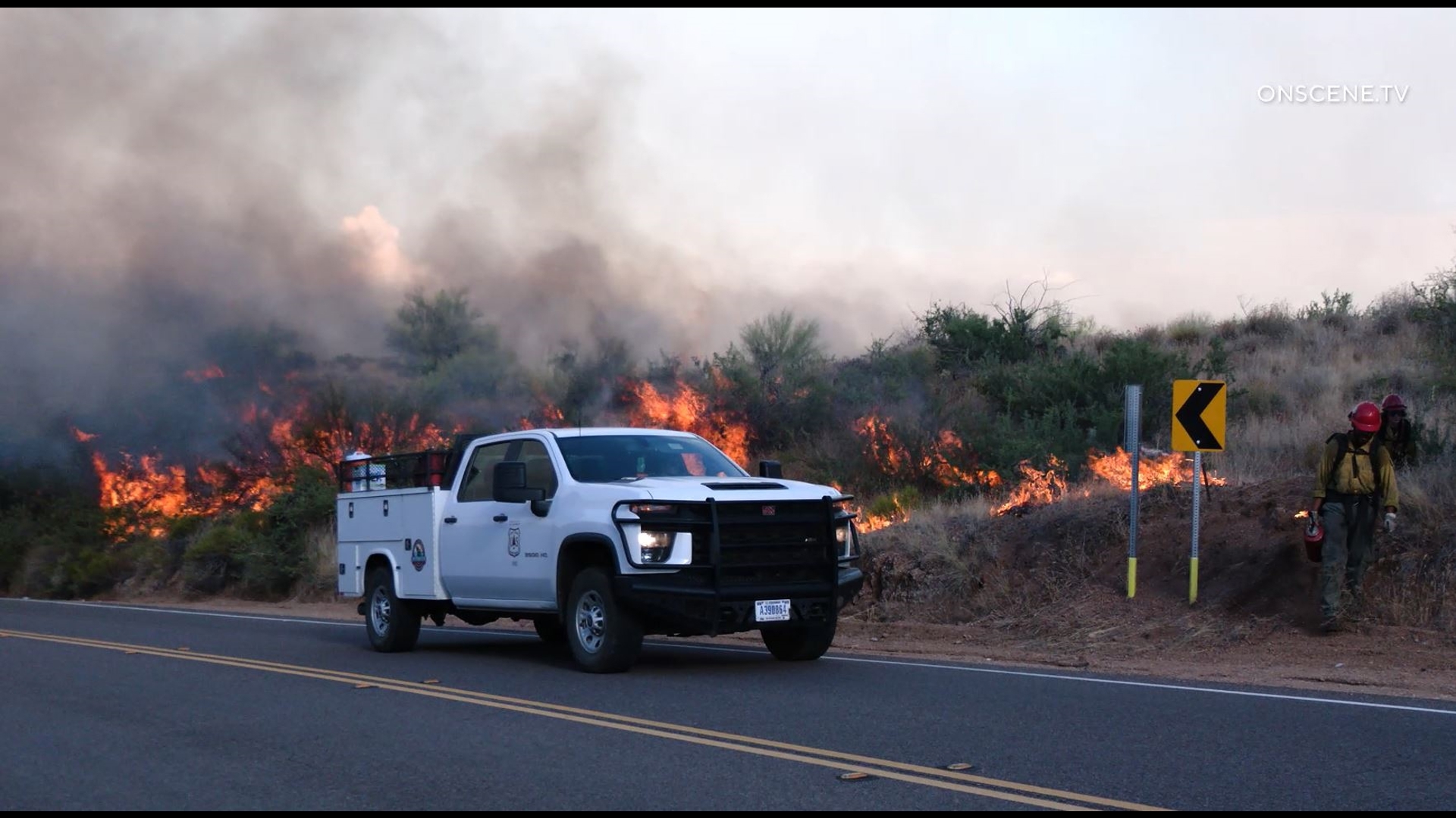 Brush fire burning in Scottsdale.