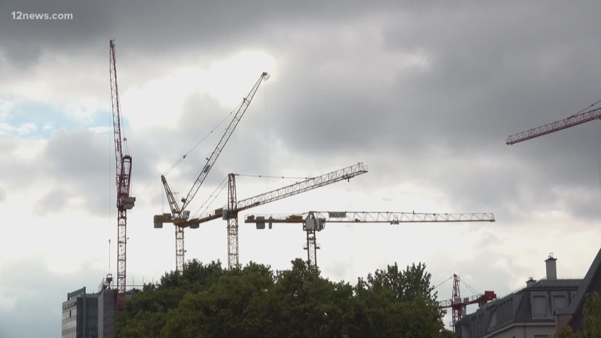 Over the weekend a construction crane crashed into an apartment sky rise in Dallas. The crash killed one person and left dozens hurt. With Phoenix's skyline filling up with similar construction cranes we asked how safe they are during a monsoon storm.