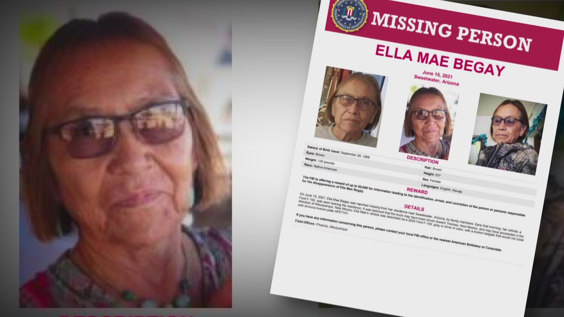 Ella Mae Begay has been missing from the Navajo Nation since June 2021. The FBI is offering a new reward for info that might help solve her case.