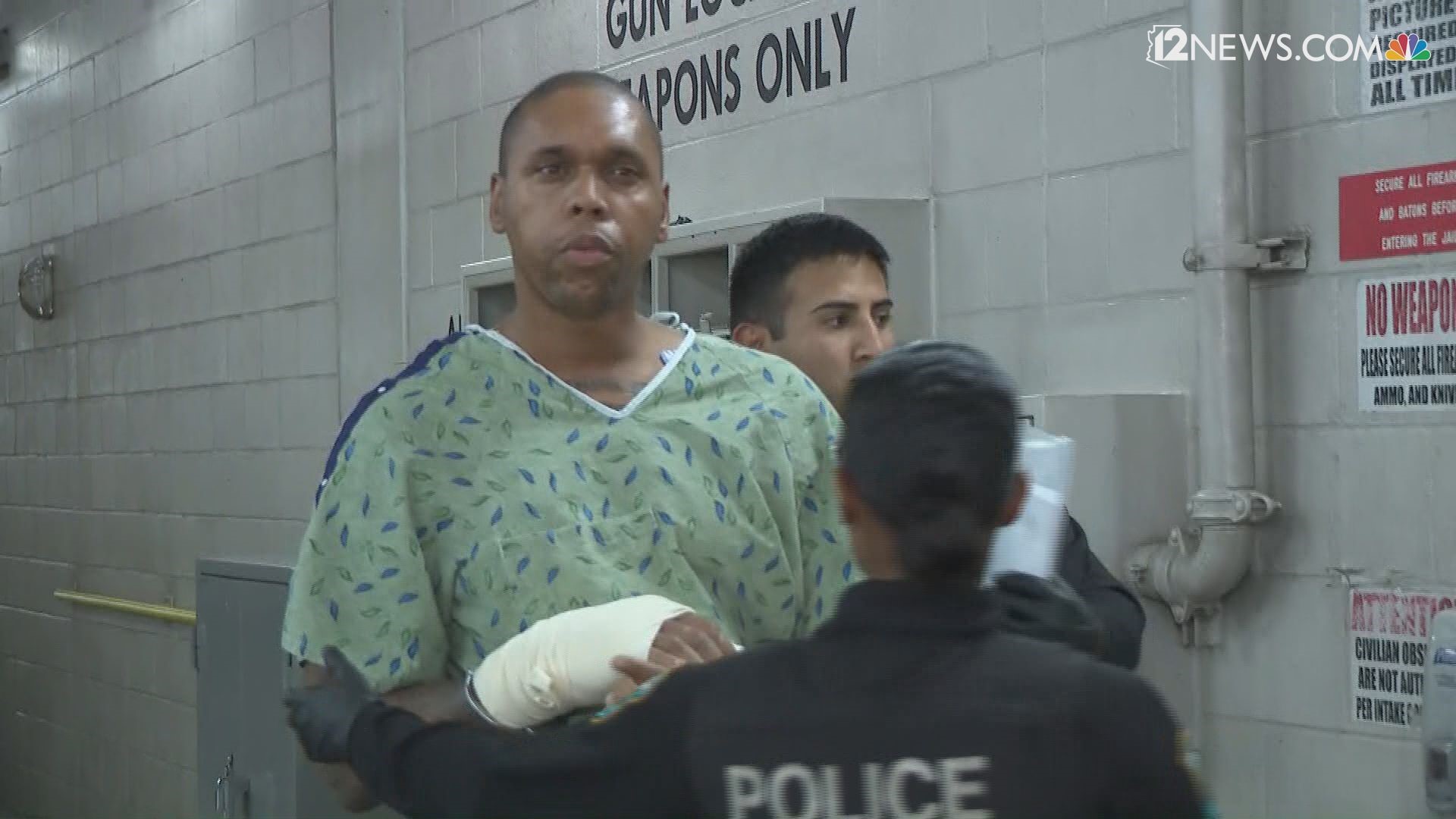 Julius Grant was released from the hospital on Wednesday and transported to 4th Avenue jail. He told 12 News, "I've been at this four years" as he went into the jail
