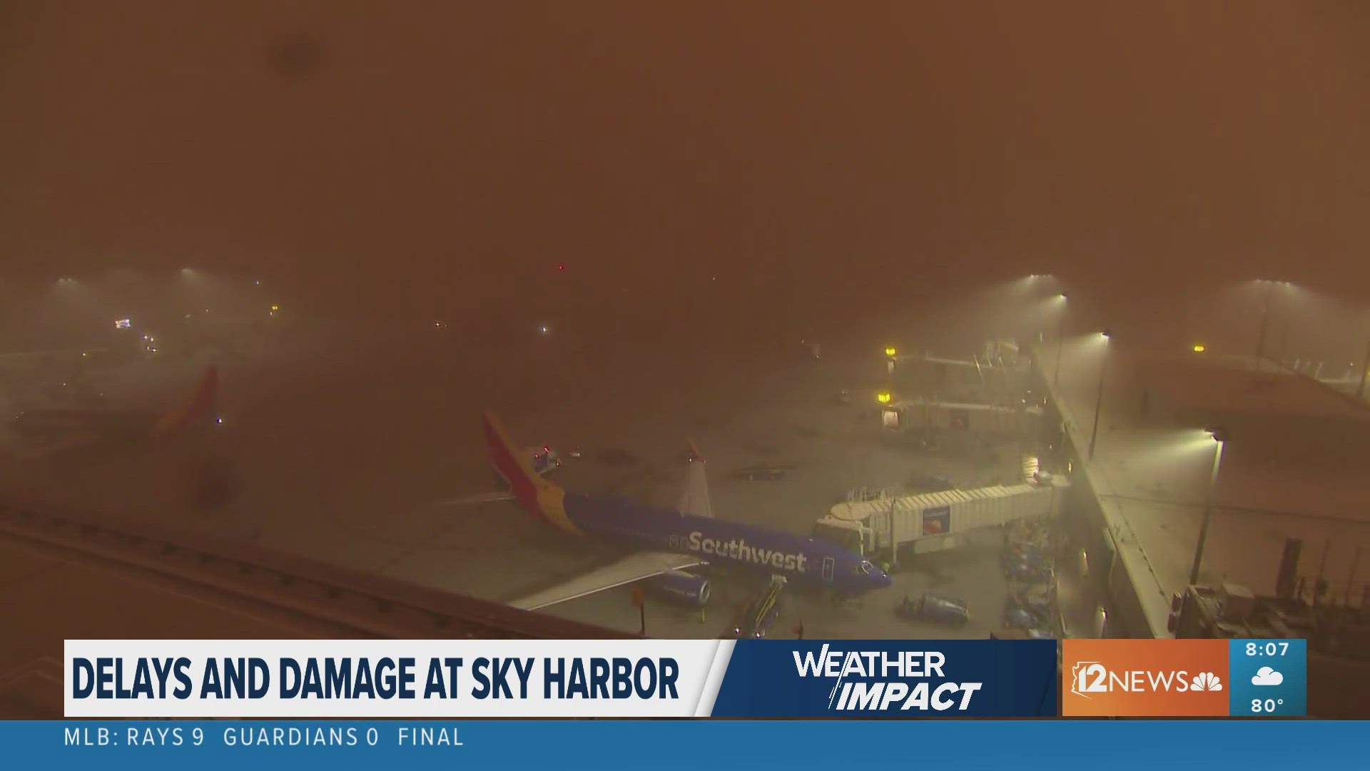 Monday's storms resulted in flight delays and cancellations at Sky Harbor International Airport.
