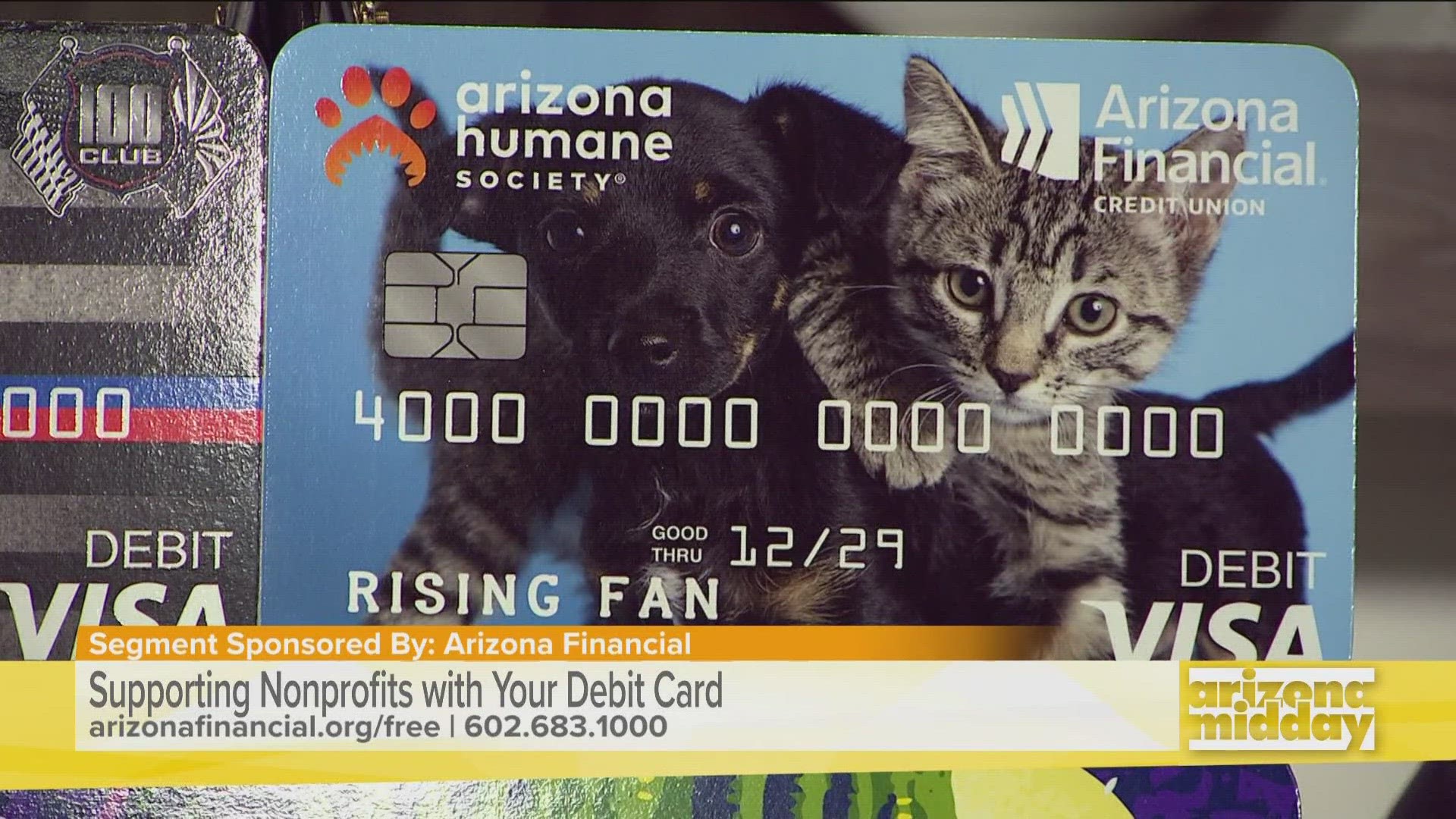 Amy Hysell, President and CEO of Arizona Financial how you can give back to the community by simply swiping your debit card.