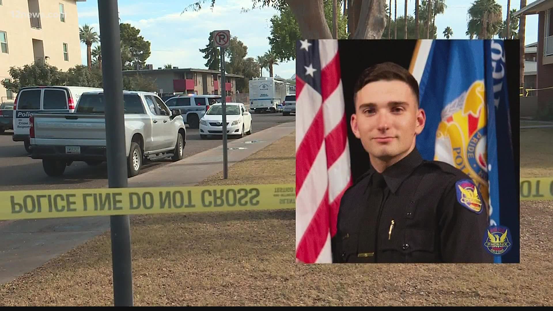 The family and friends of Phoenix Police Officer Tyler Moldovan have been outside of St. Joseph's hospital praying for a miracle.