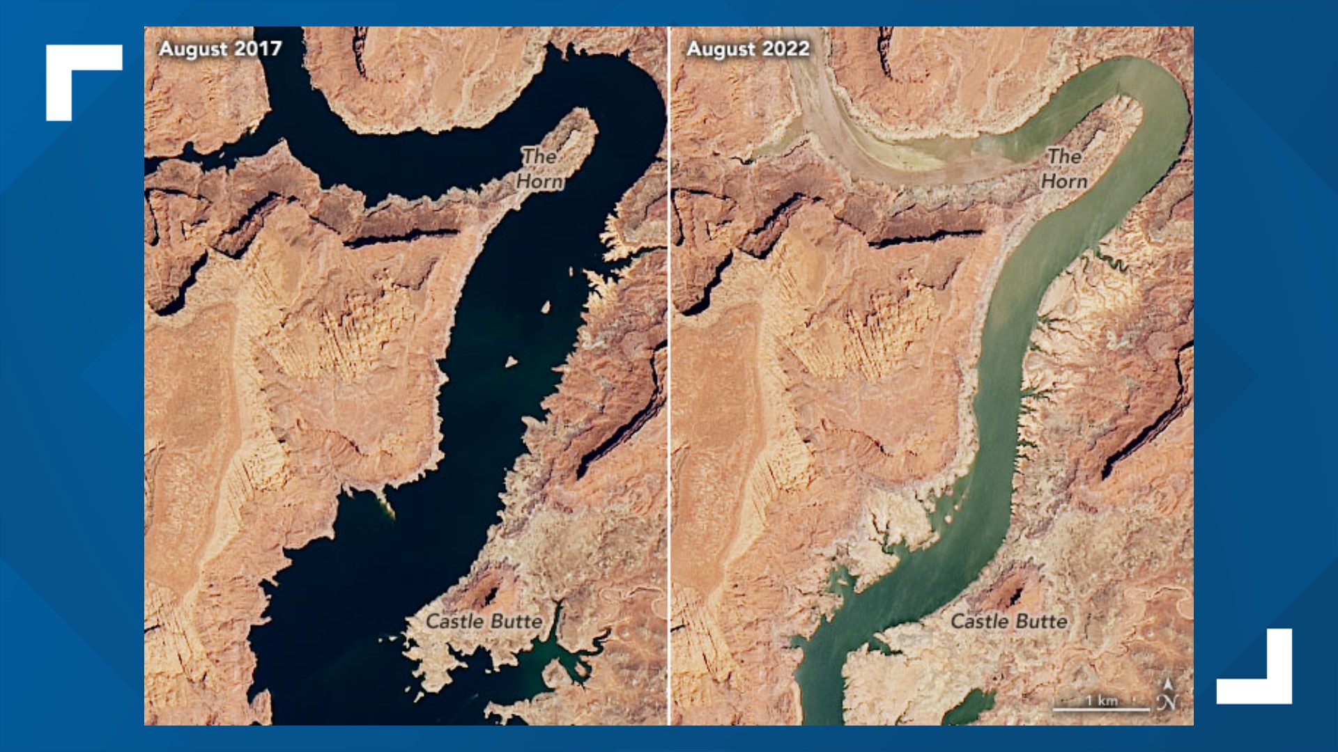 New NASA satellite images show Lake Powell's dry up over 5 years