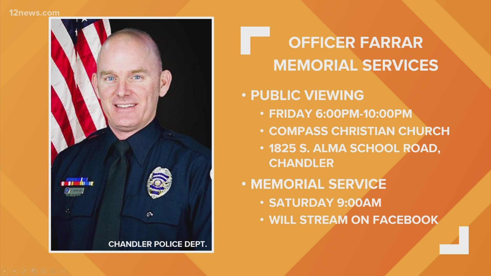 Matt Yurus has the details on the upcoming memorial services for Chandler PD Officer Christopher Farrar.