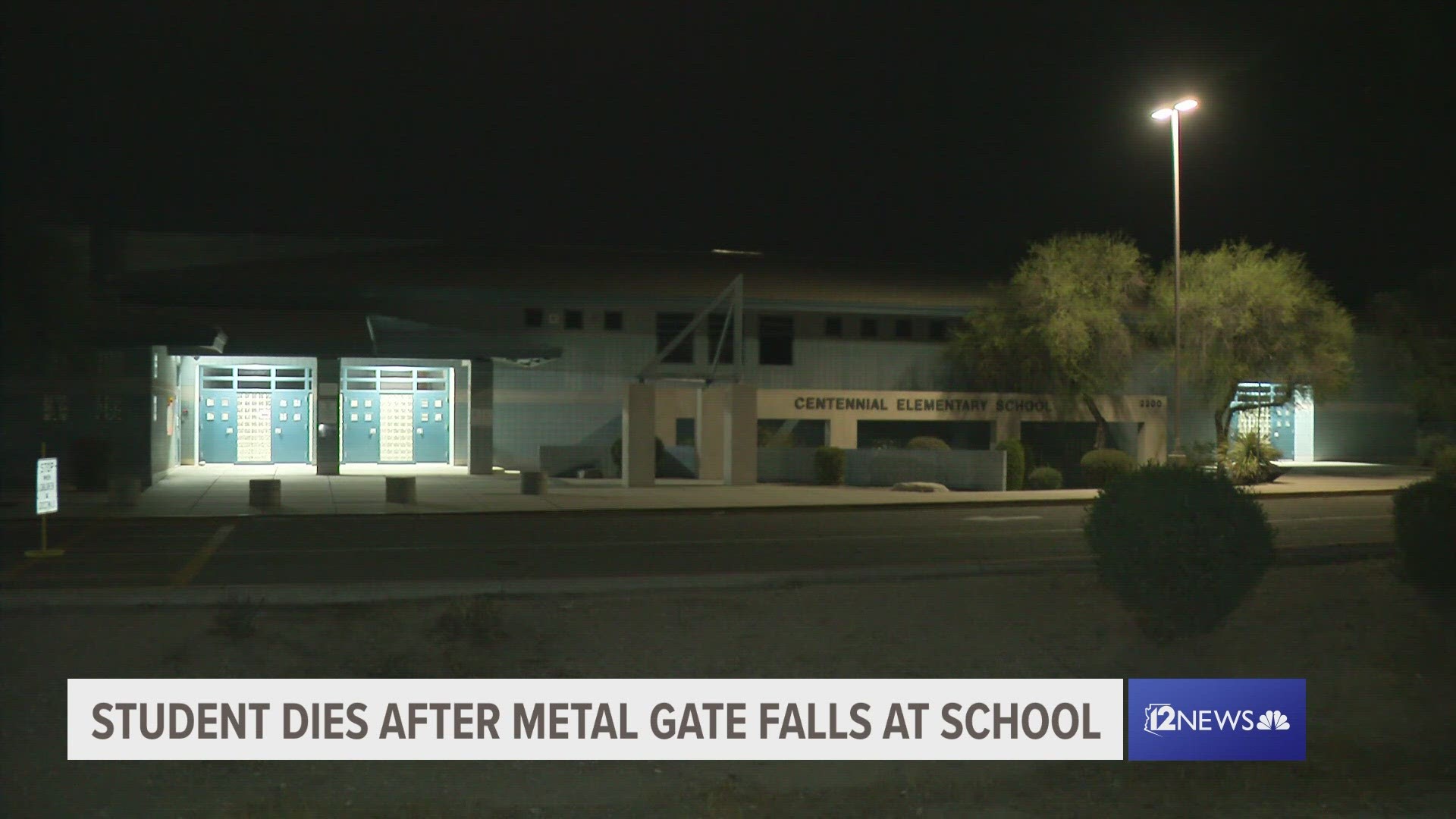 Pima County Sheriff's Department say the child was helping close the gate when it apparently disconnected from it's support and fell.