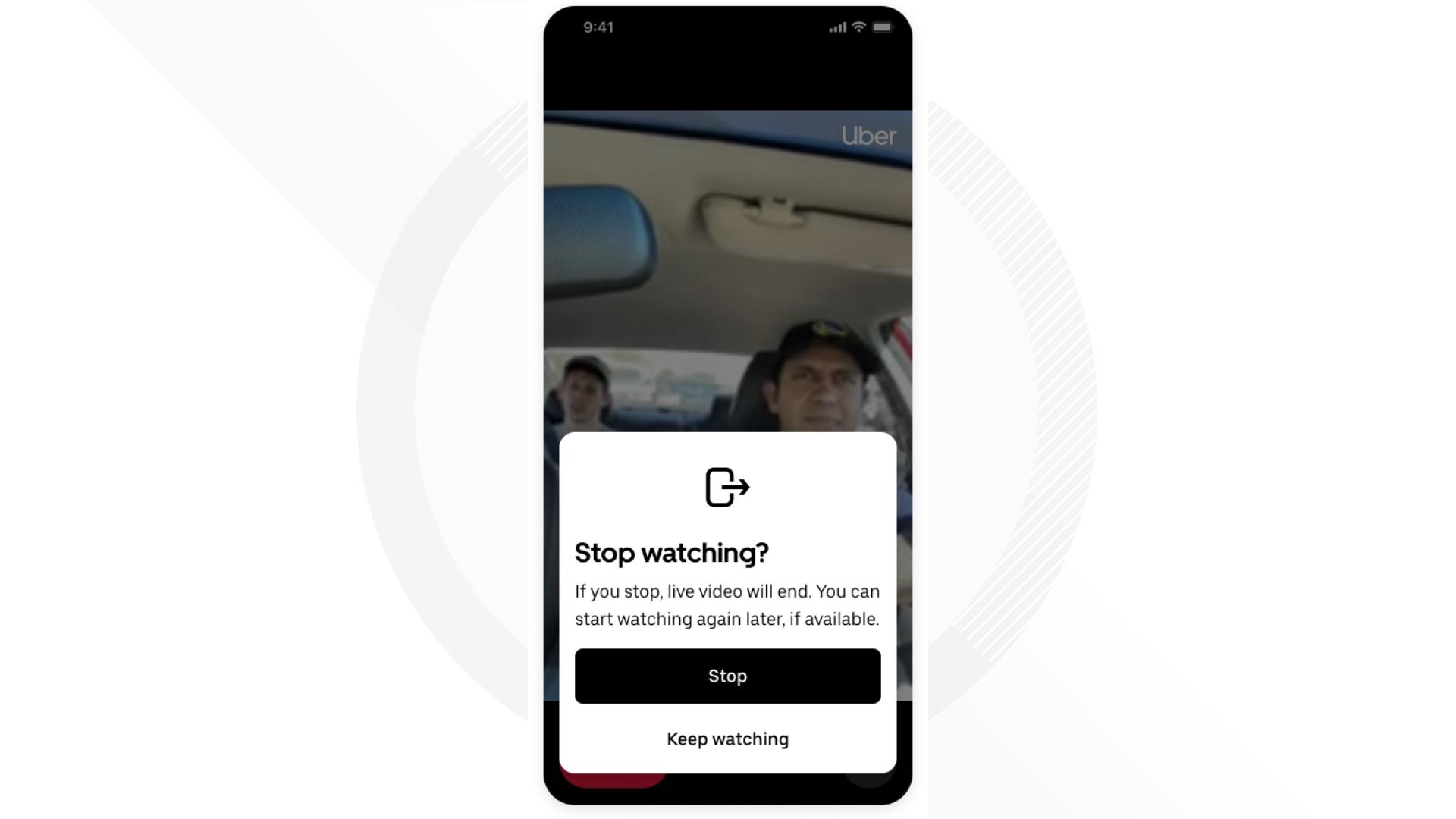 Uber said the teen's linked parent or guardian can only view the live video during an active trip.