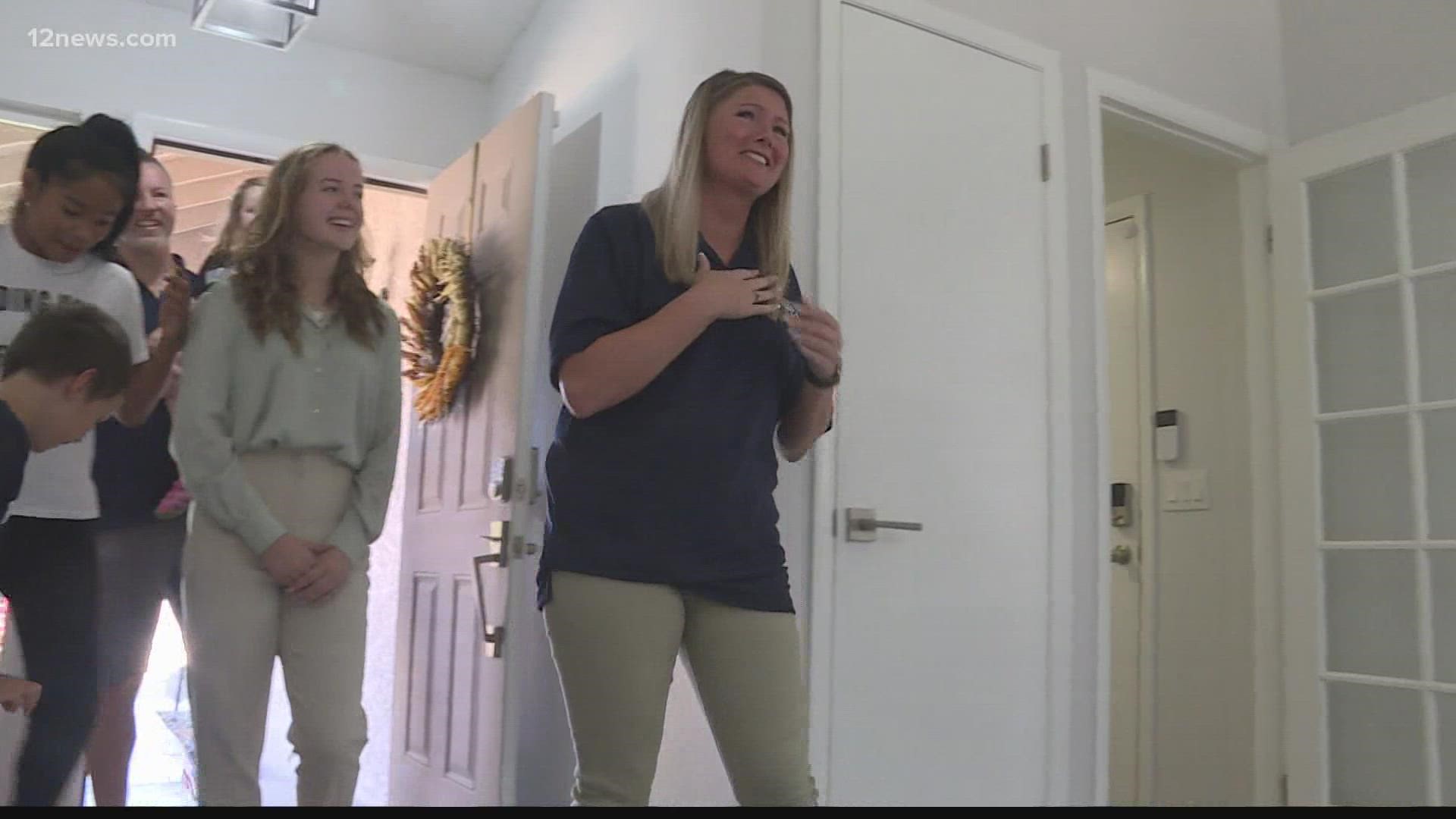 JP Morgan Chase donated a home to the non-profit "Building Homes for Heroes," which in turn gave the home to retired Army Second Lieutenant Amanda mortgage-free.