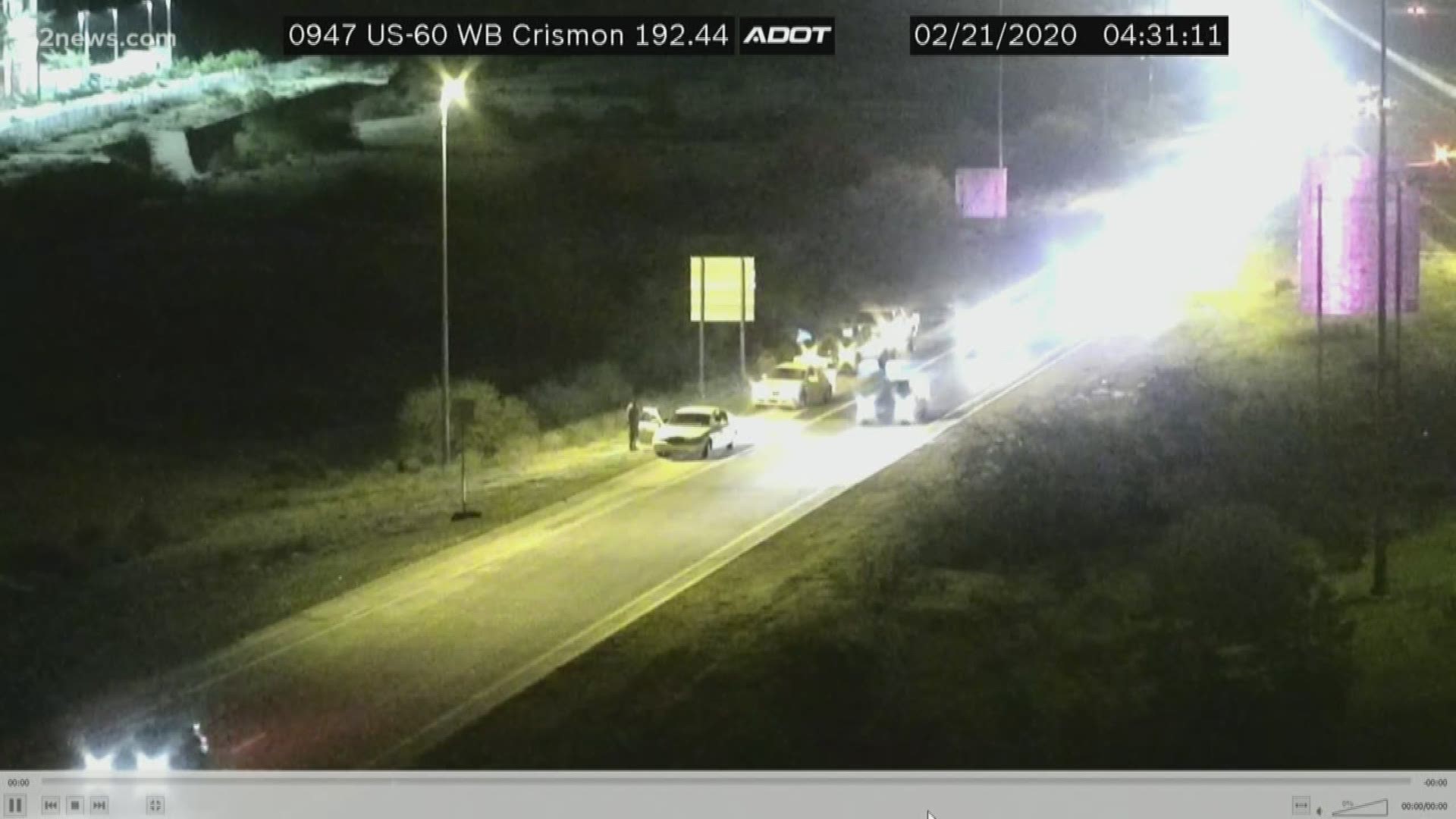 U.S. 60 westbound near Crismon Road was closed overnight due to a deadly crash.