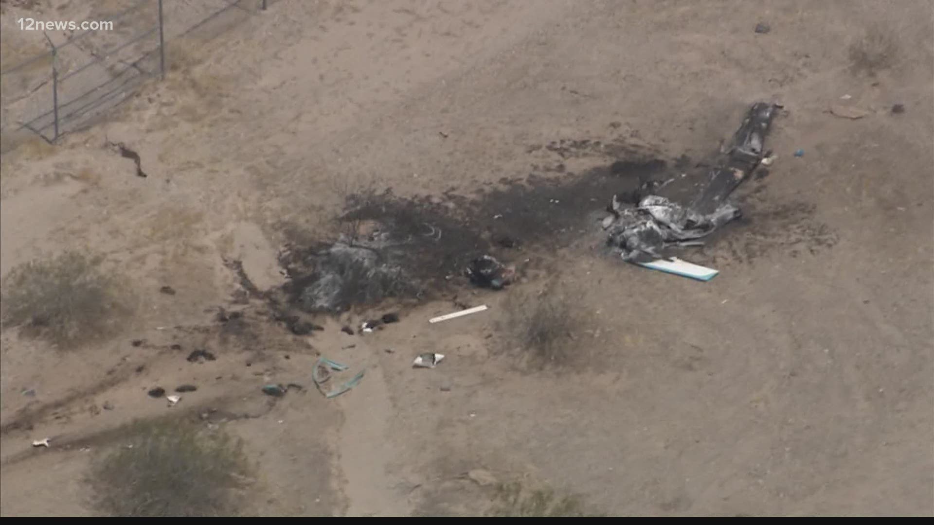 Authorities said one person is dead and another has critical injuries after a plane crashed near the runway at Gila Bend Municipal Airport on Tuesday morning.