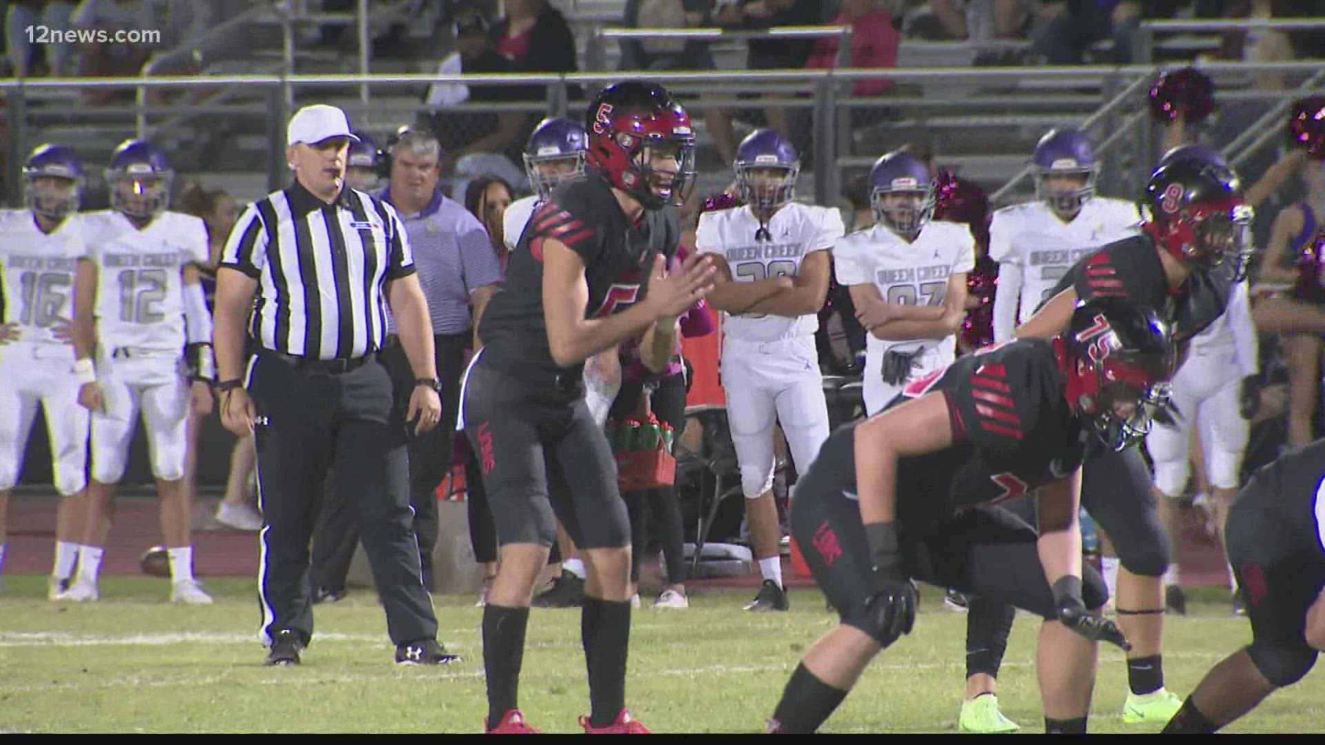 Queen Creek kept their perfect season alive and defeated Liberty, 26-21.