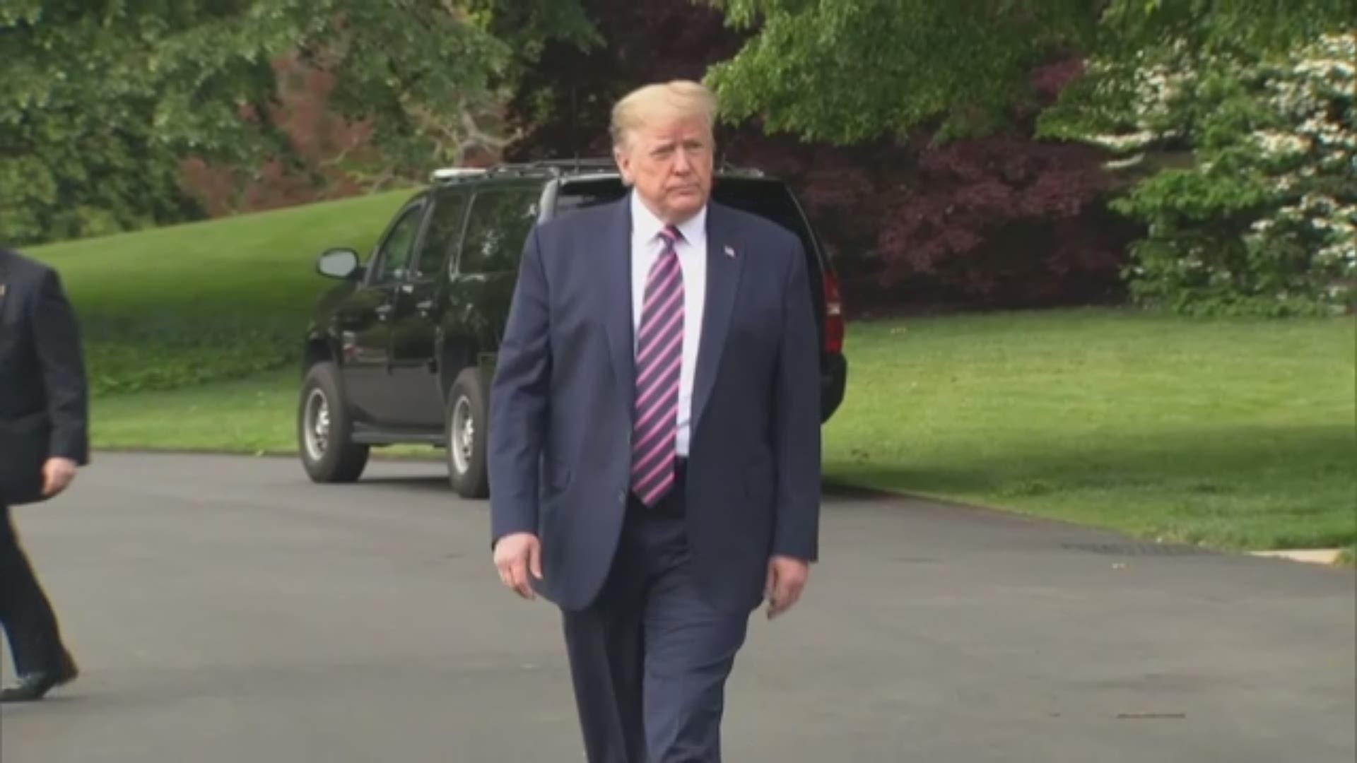 President Donald Trump spoke with the media before he flew to Arizona on Tuesday, May 5.