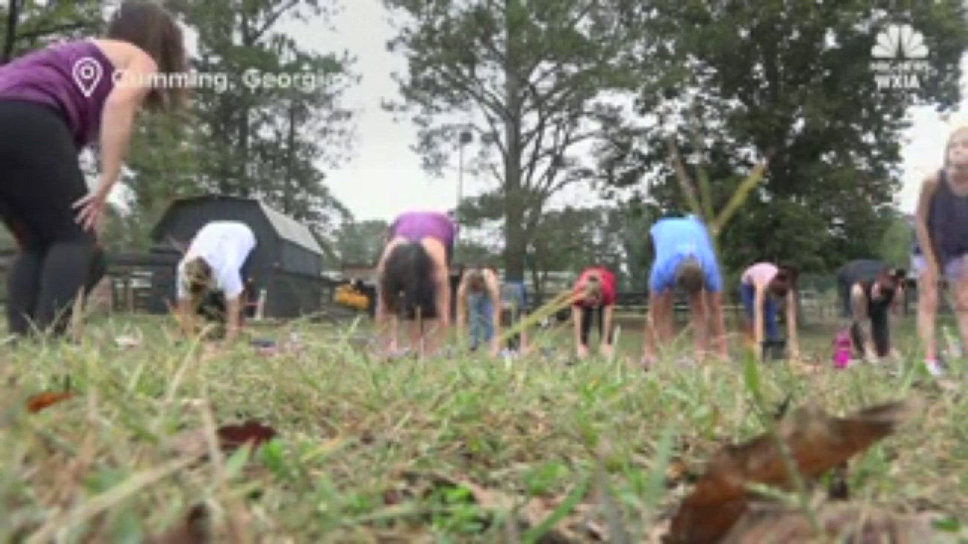 A Georgia horse rescue group has turned 'Namaste' into 'Namast-hay' with their new horseback yoga class.