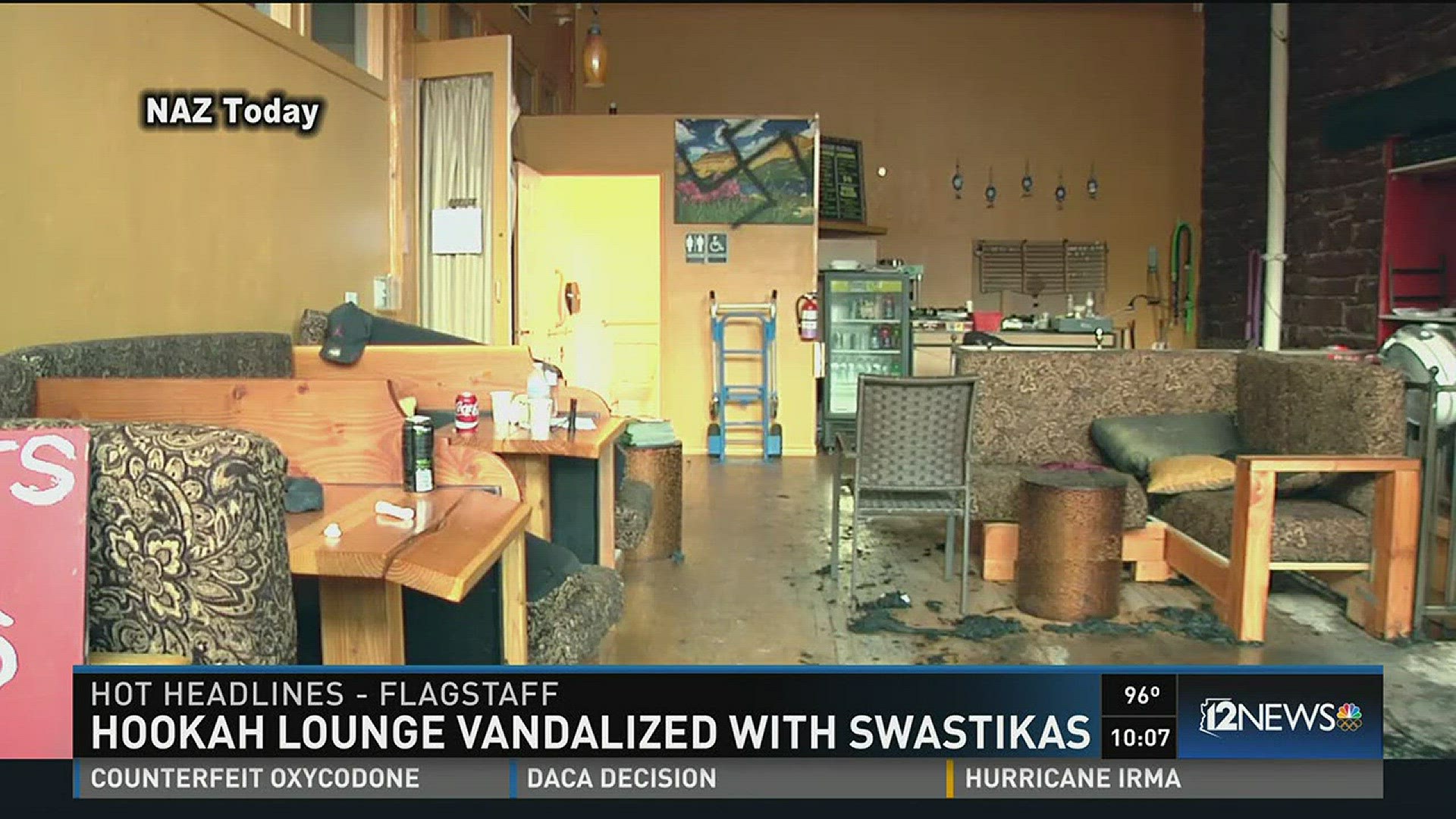 Lounge owners took to a GoFundMe account to restore damage from vandals who spray painted the Maktoob Hookah Lounge with swastikas.