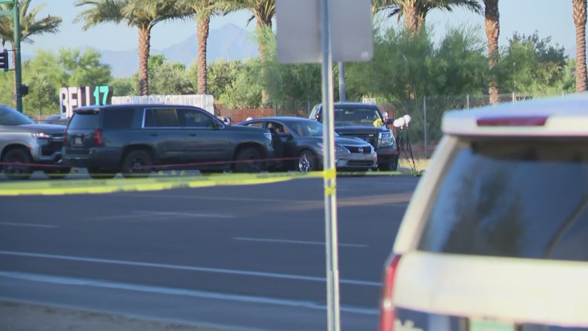 Three officers shot a woman in Phoenix Monday evening after she allegedly failed to yield at a traffic stop and pointed a gun at them, police said.