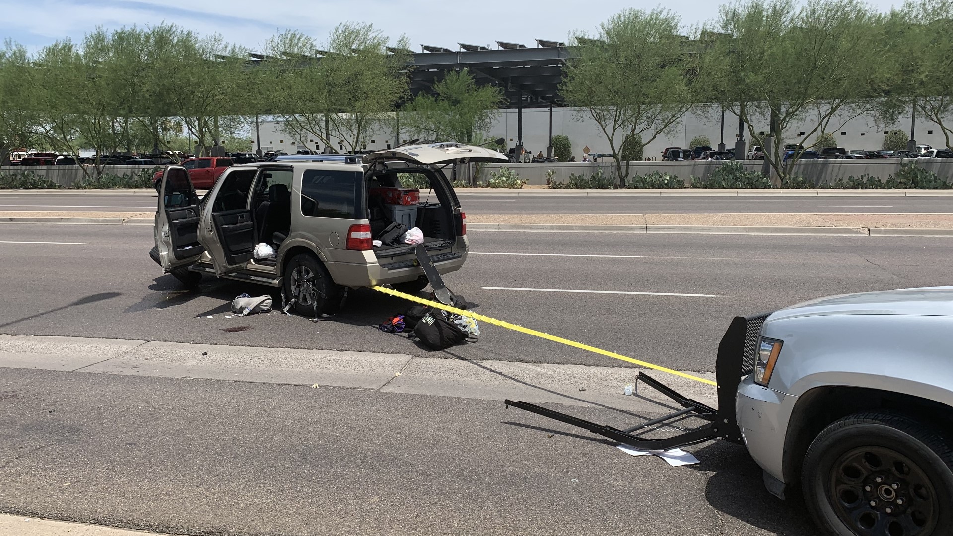 Mesa police were alerted to the stolen vehicle after it was detected by a license plate reader near Country Club Drive and Hampton Avenue.