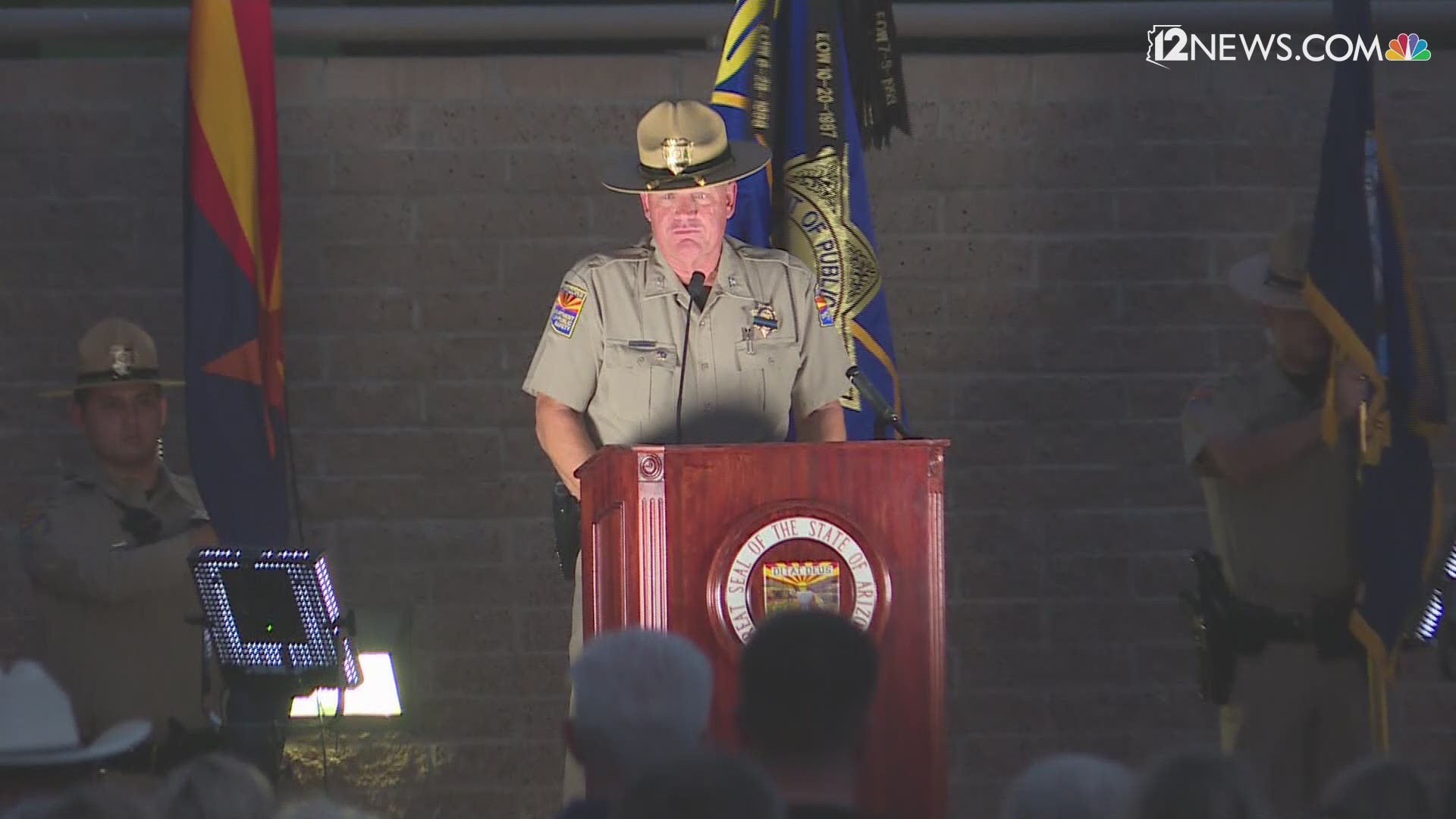 DPS director Col. Frank Milstead spoke about a life taken too soon at the candlelight vigil held for fallen DPS Trooper Tyler Edenhofer.