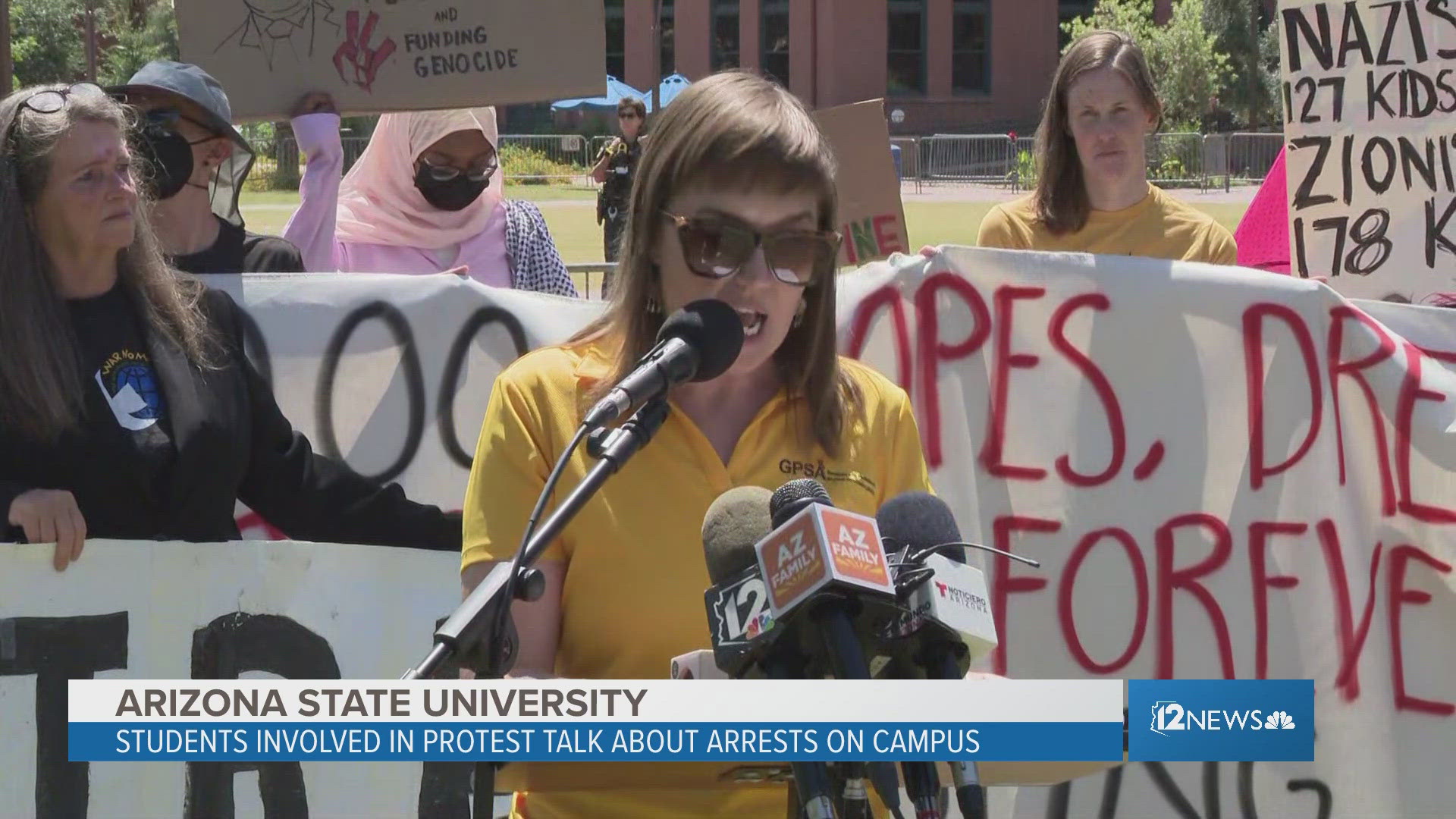 A pro-Palestinian protest on Arizona State University's Tempe campus was met with police response. Several students and staff were among those arrested.