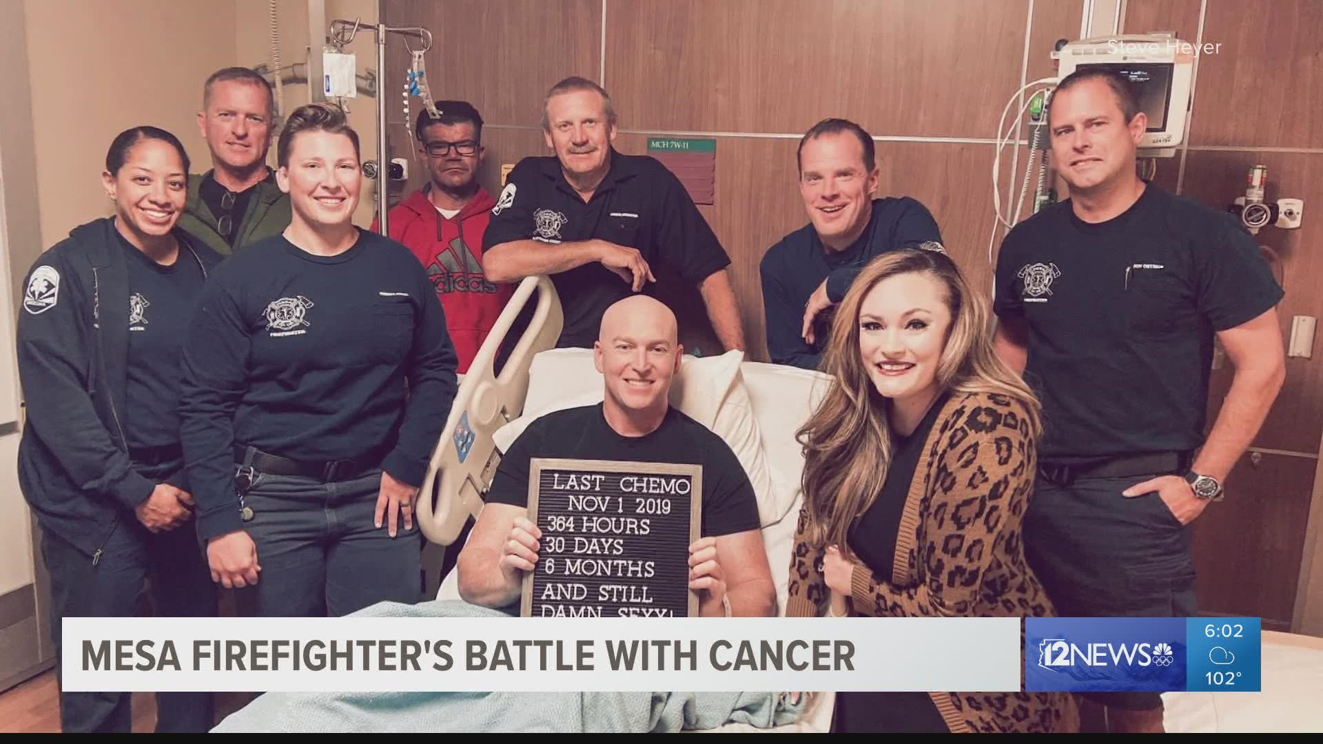 A Mesa firefighter continues his long battle with cancer and recently tested positive for COVID-19 too.