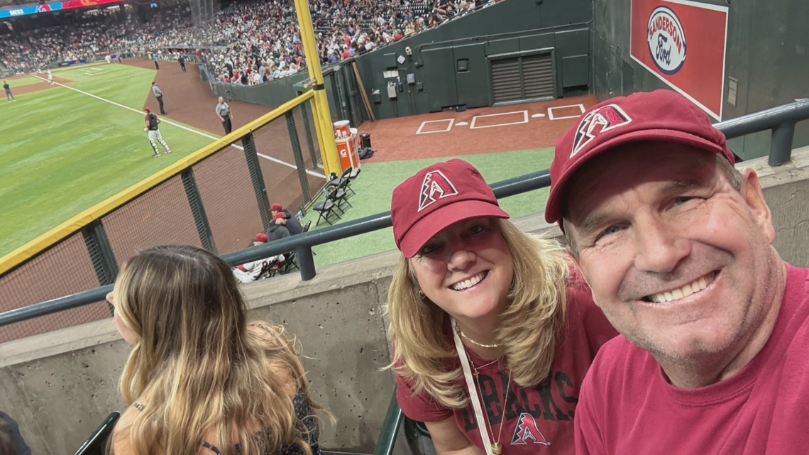 A Glendale couple caught two home run balls hit by Giants shortstop Willy Adames on consecutive nights at Chase Field.