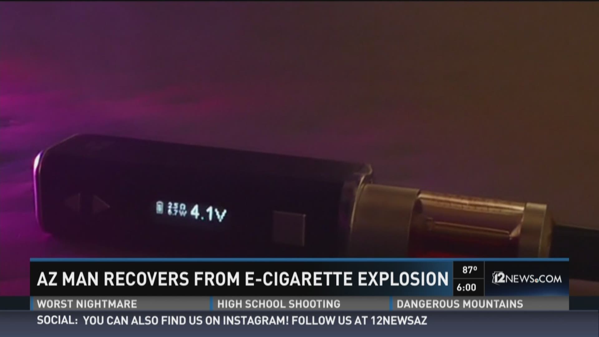 A Valley man suffered second and third-degree burns after his e-cigarette caught fire.