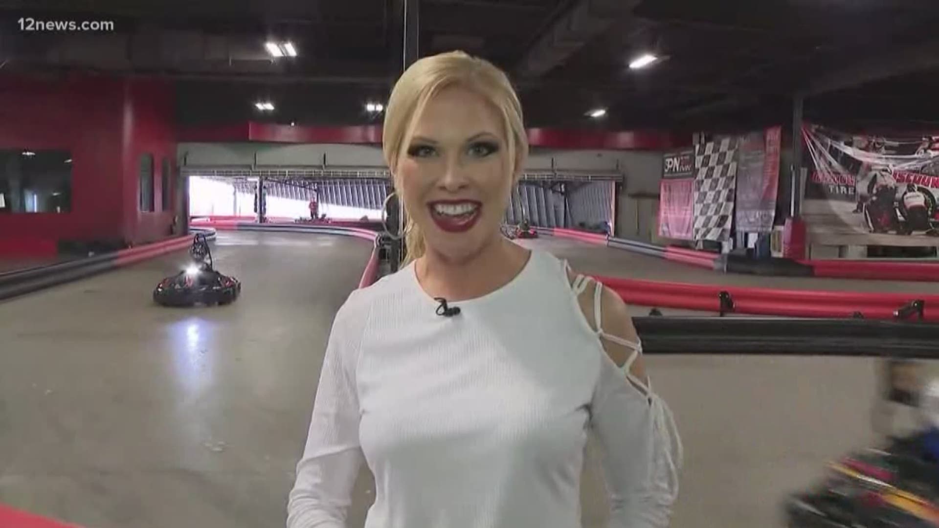 Octane Raceway’s 1/3 mile race kart track in Scottsdale is the only full-time indoor/outdoor track in the country.
