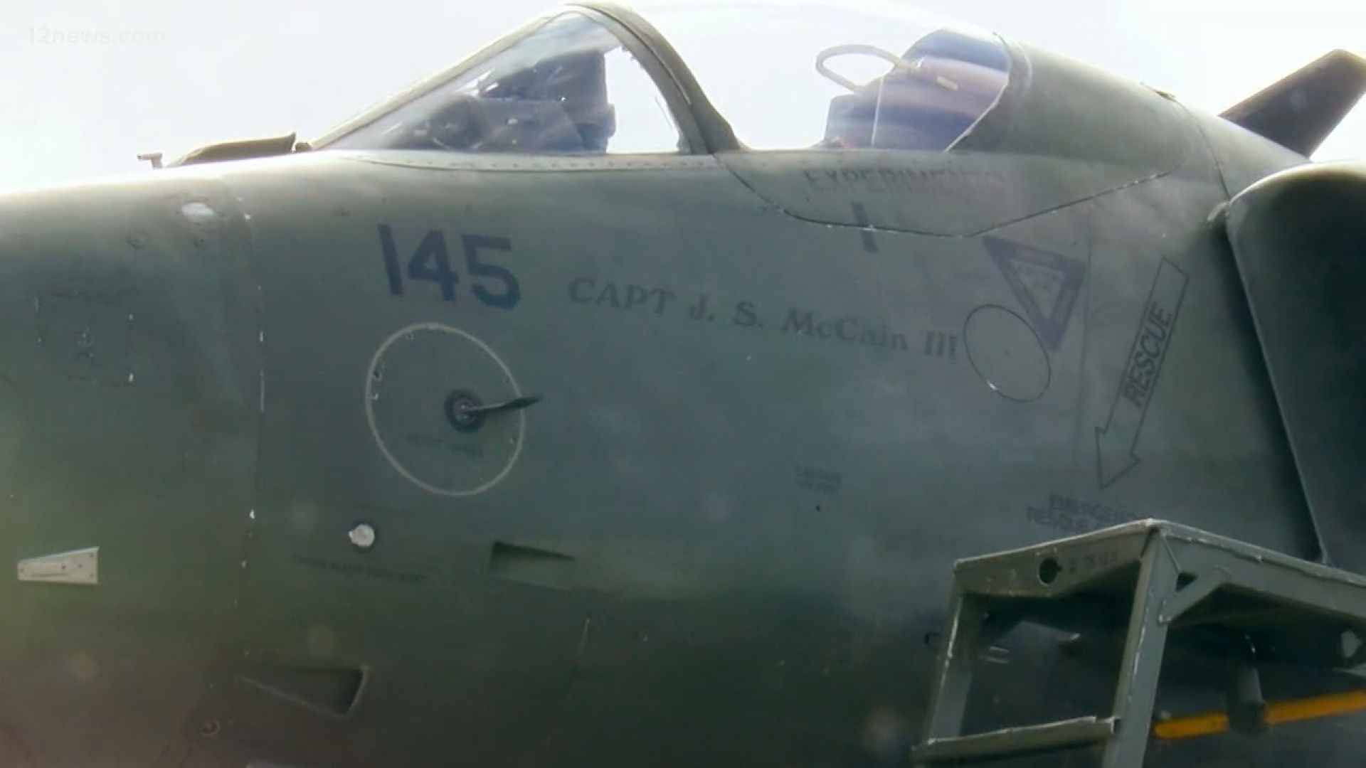 A 48-year-old aircraft flies around the country helping to train soldiers, airmen, and marines in honor of Arizona's late Senator John McCain. We check out the plane, the same kind that McCain flew when he got shot down in Vietnam.
