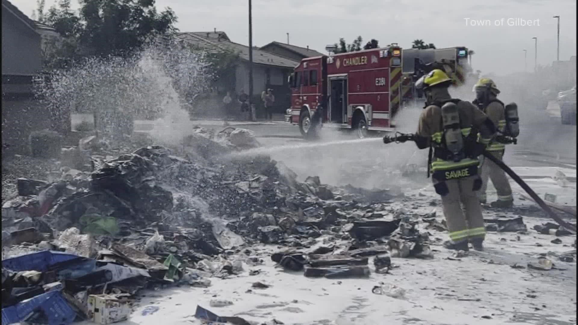 Hazardous waste like household cleaners, batteries, paint and more are what the town says has caused four garbage truck fires so far in 2022.