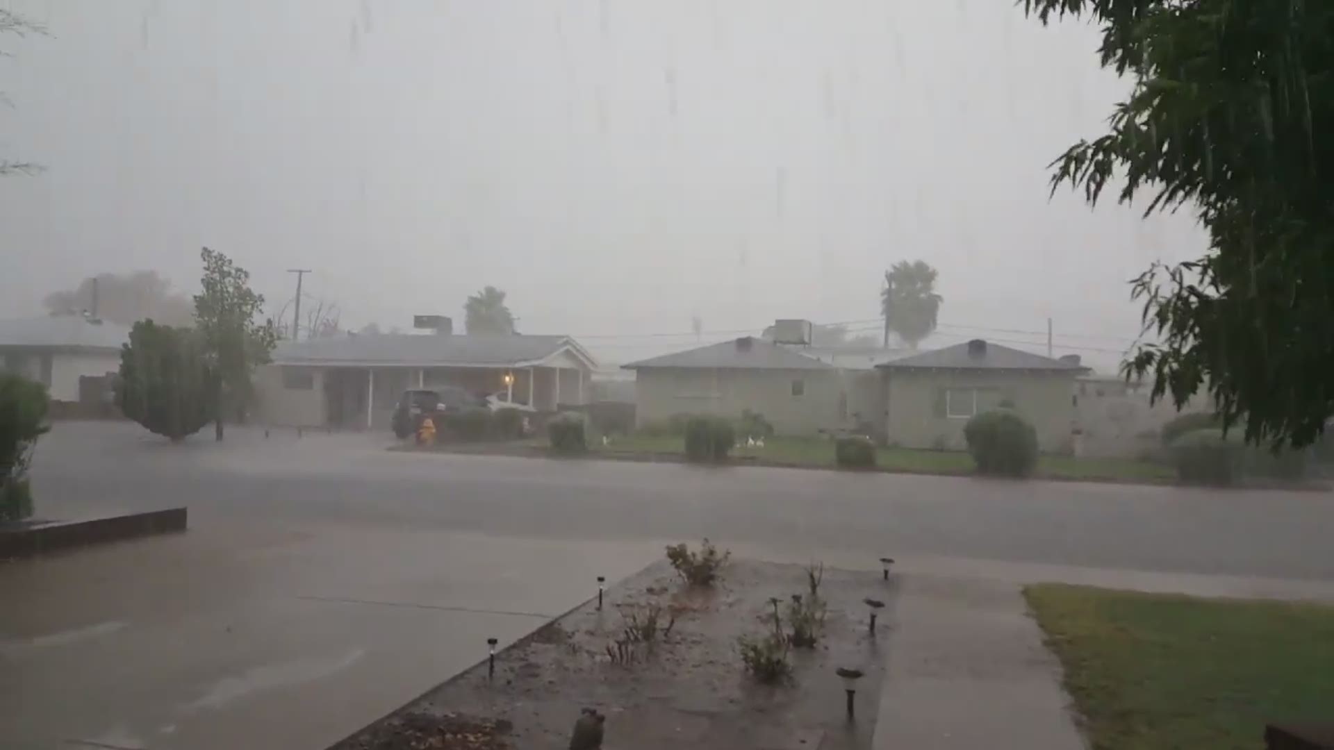 12 News viewer Colleen Rose captured heavy rain and wind near 19th Ave and Indian School