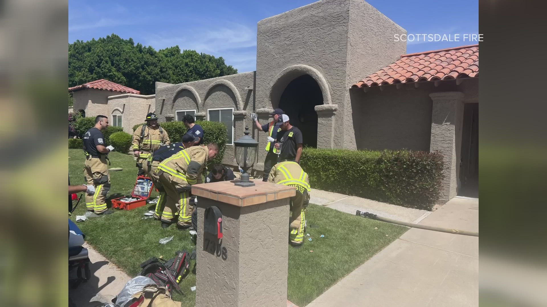 The Scottsdale Fire Department said that the elderly man was rescued from a house fire near Scottsdale Road and McDonald Drive with life-threatening injuries.